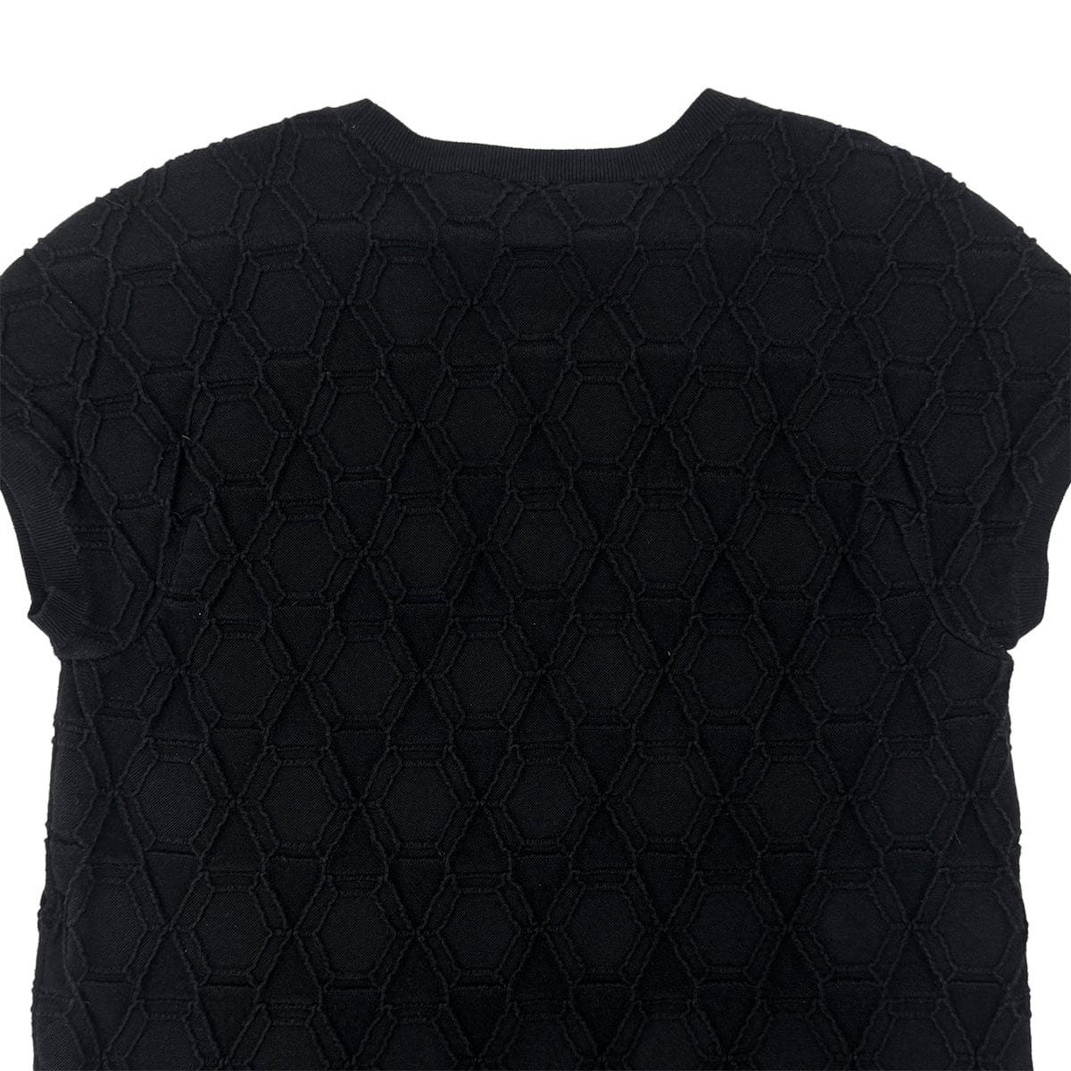 Luxury Promise Japan CHANEL KNIT TOPS SHORT SLEEVE BLACK COTTON 40 P53 RTW 90283635