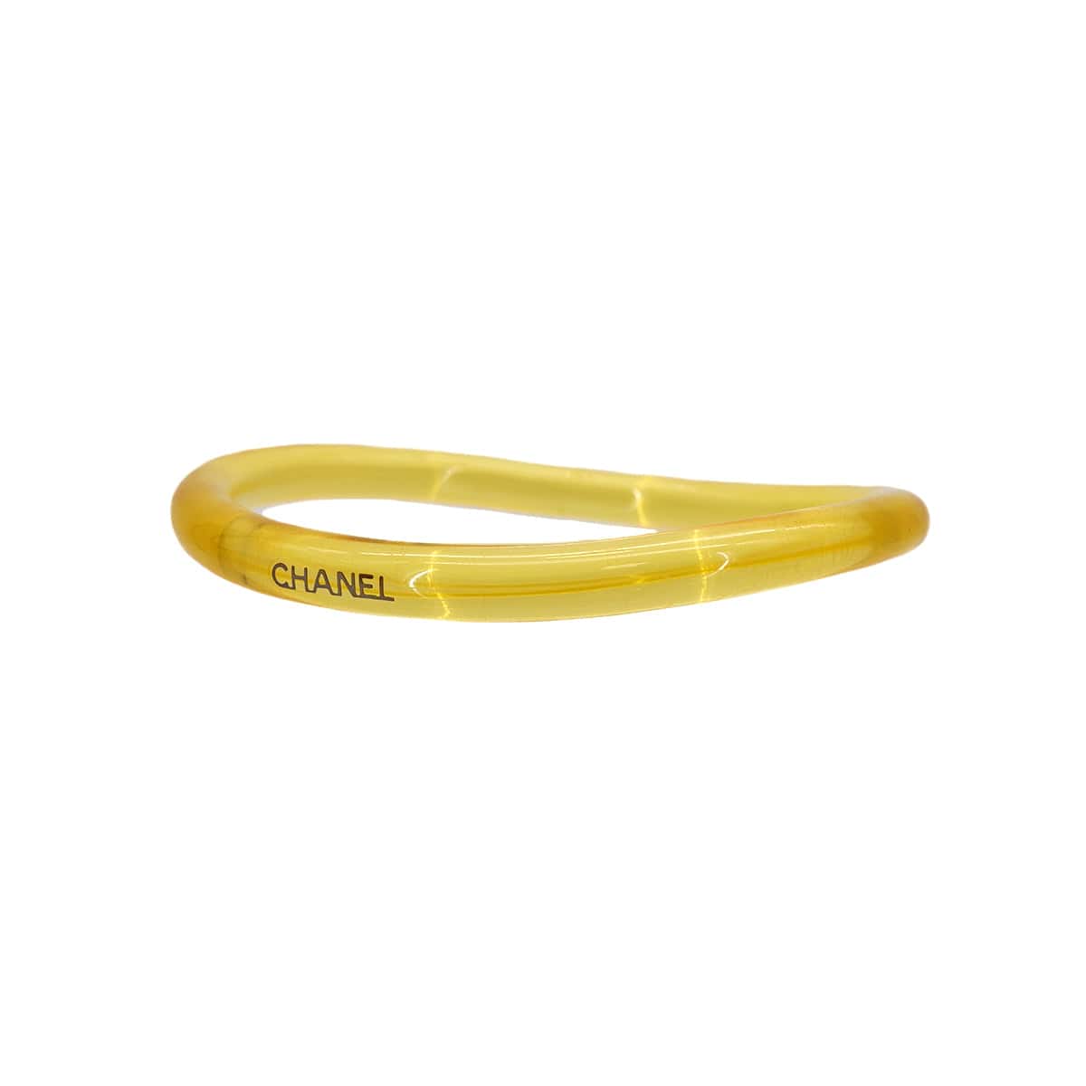 Luxury promise Japan CHANEL LOGO ACRYLIC BANGLE CLEAR YELLOW ACCESSORY 90321141