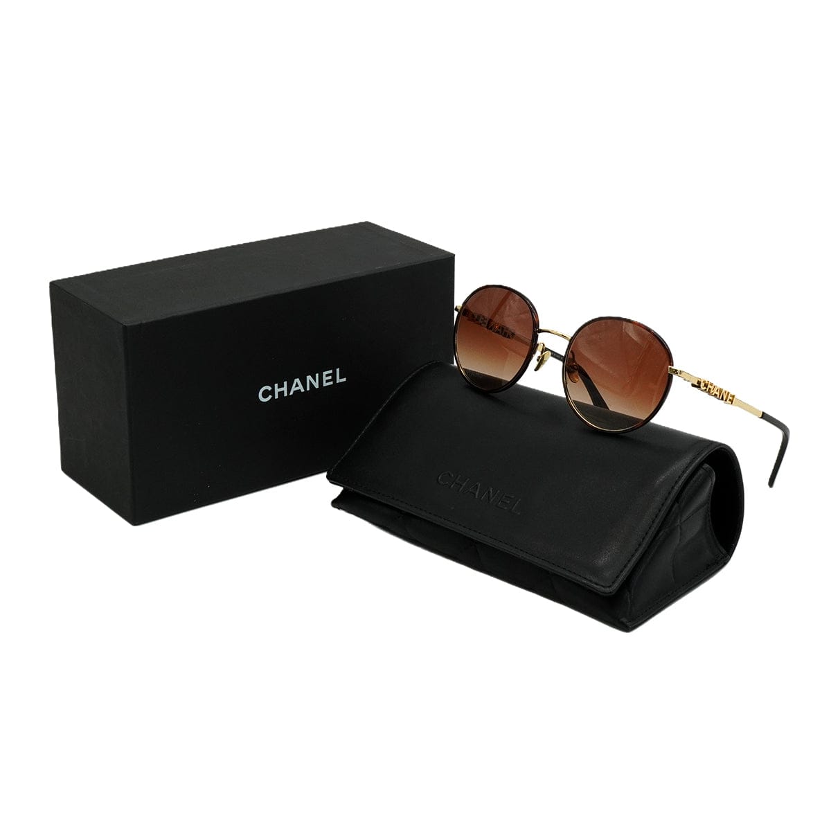 Luxury Promise Japan CHANEL LOGO SUNGLASSES BROWN EYEWEAR 90335657