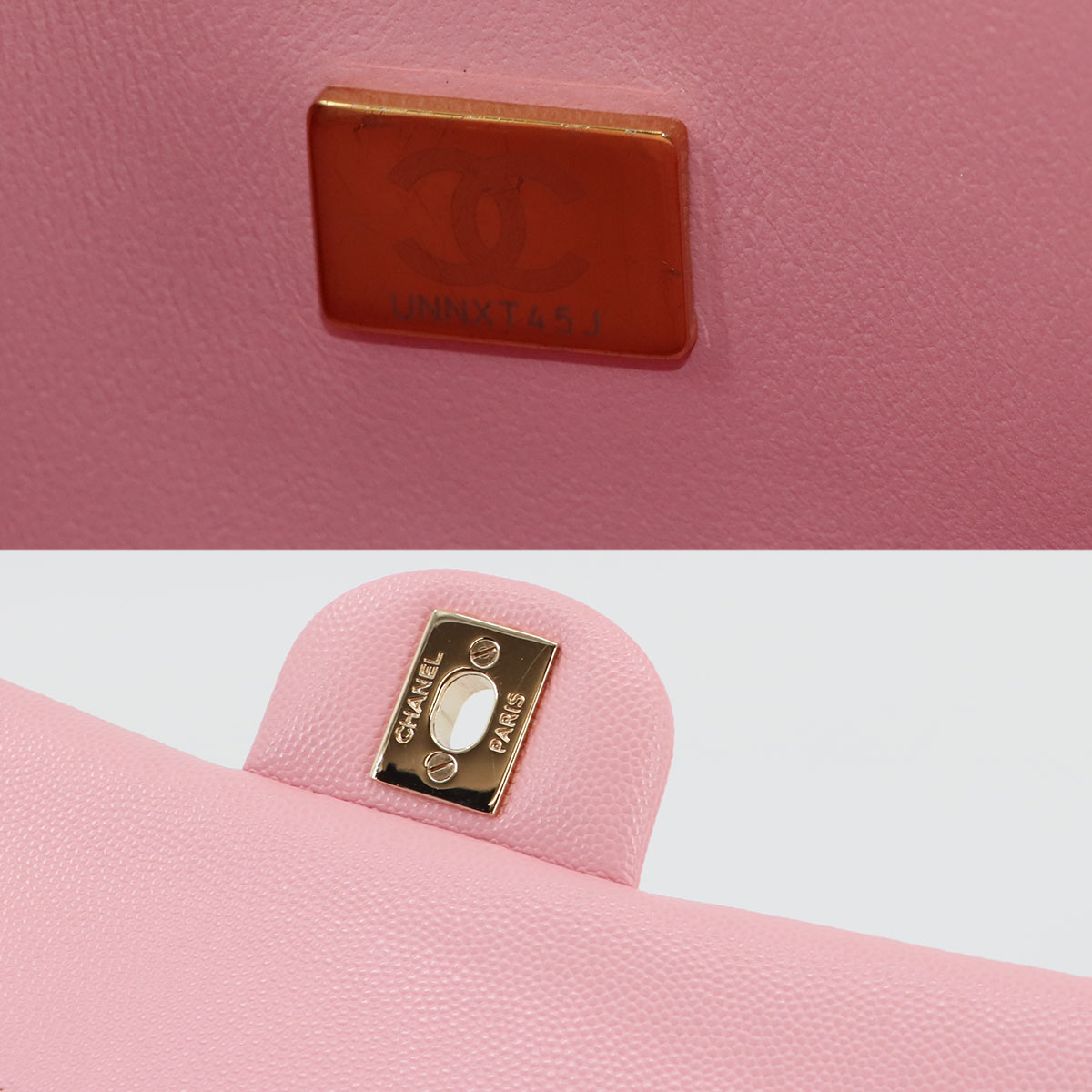 Luxury Promise Japan CHANEL Matelasse 25 Chain Shoulder Bag in Pink Caviar Leather (A01112) with Gold Hardware and Coco Mark. Product Code: 90300332.