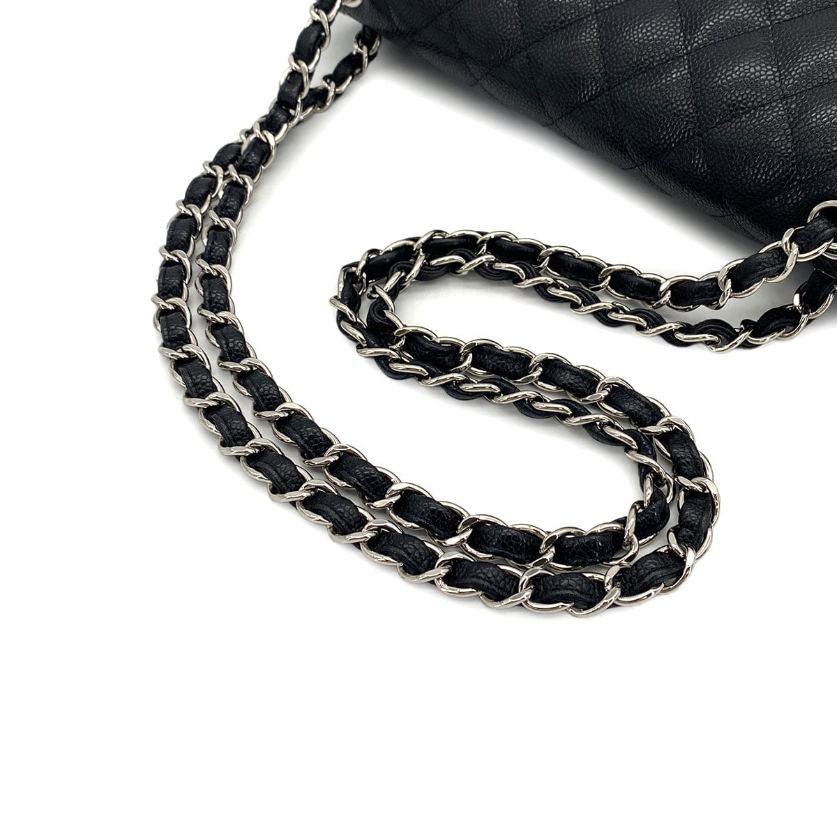 Luxury Promise Japan CHANEL MATELASSE 30 CHAIN SHOULDER BAG BLACK CAVIAR SKIN SILVER HARDWARE 90324757