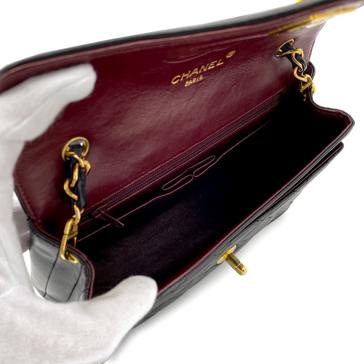 Luxury Promise Japan CHANEL MATELASSE CHAIN SHOULDER BAG BLACK LAMB SKIN 90272960