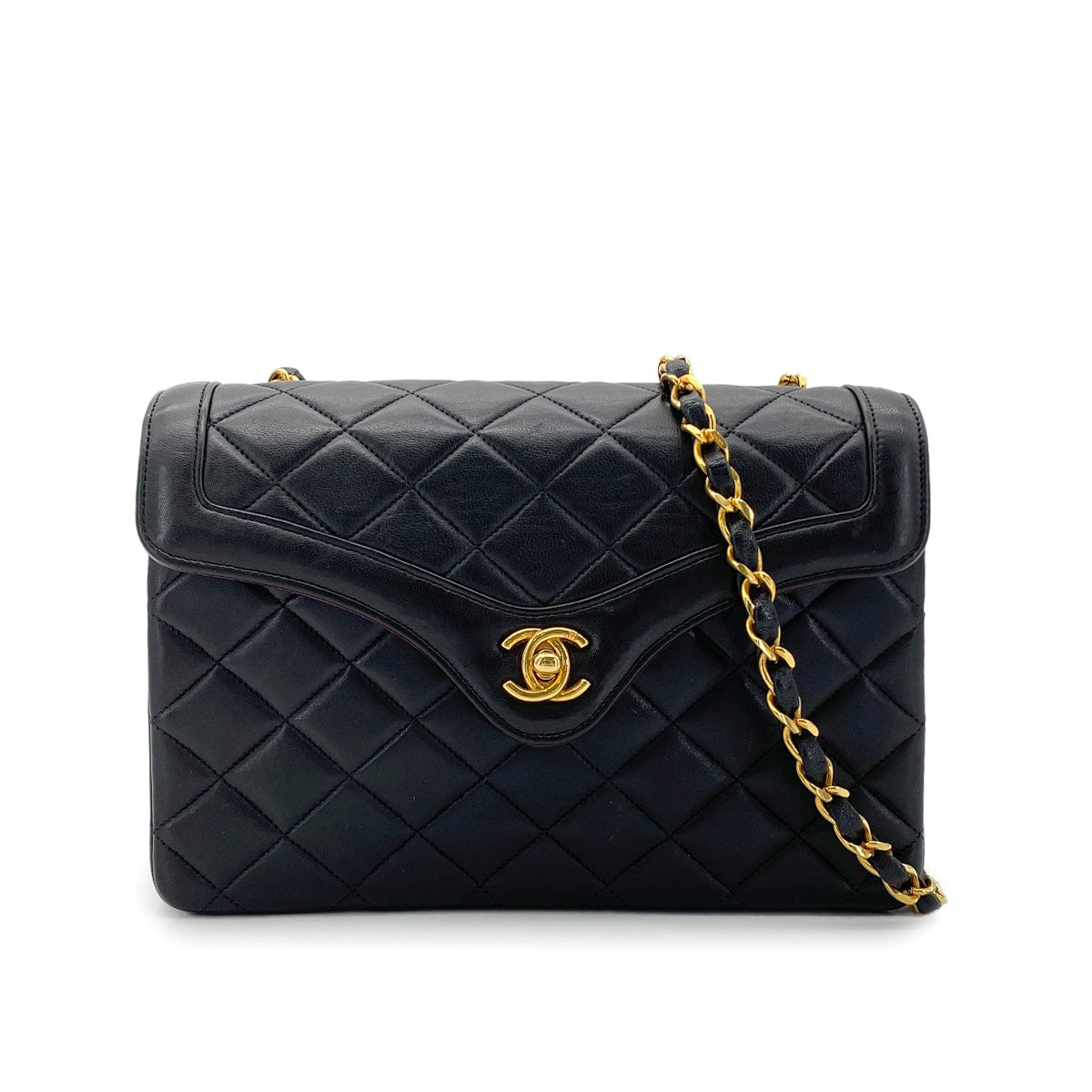 Luxury Promise Japan CHANEL MATELASSE CHAIN SHOULDER BAG BLACK LAMB SKIN 90272960