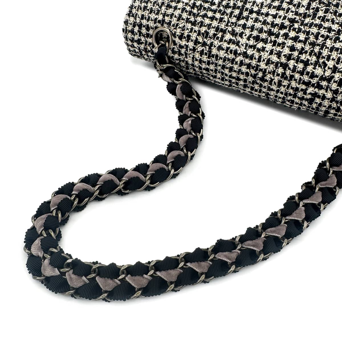 Luxury Promise Japan CHANEL MATELASSE CHAIN SHOULDER BAG BLACK TWEED 90273077