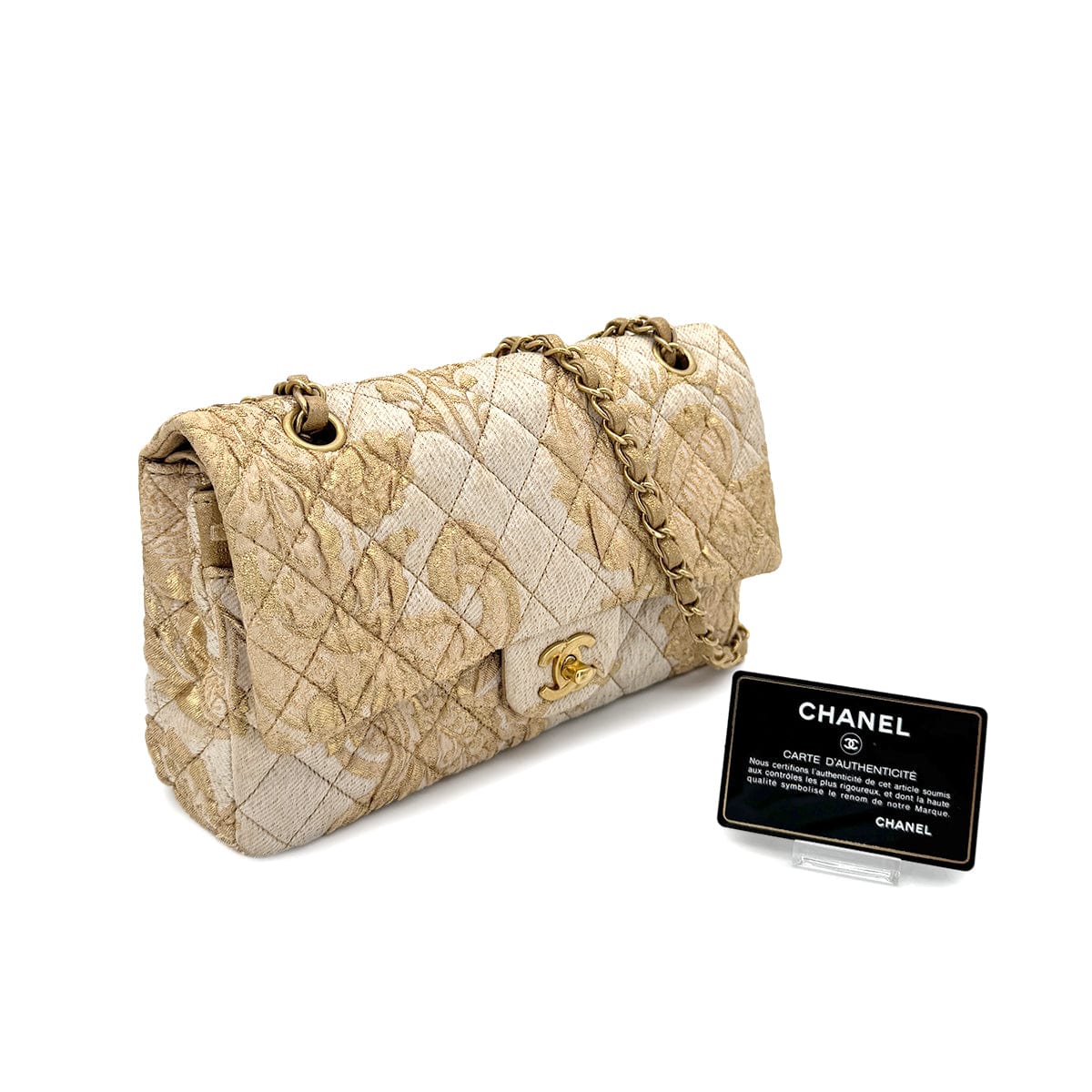 Luxury Promise Japan CHANEL MATELASSE CHAIN SHOULDER BAG GOLD JACQUARD 90279800
