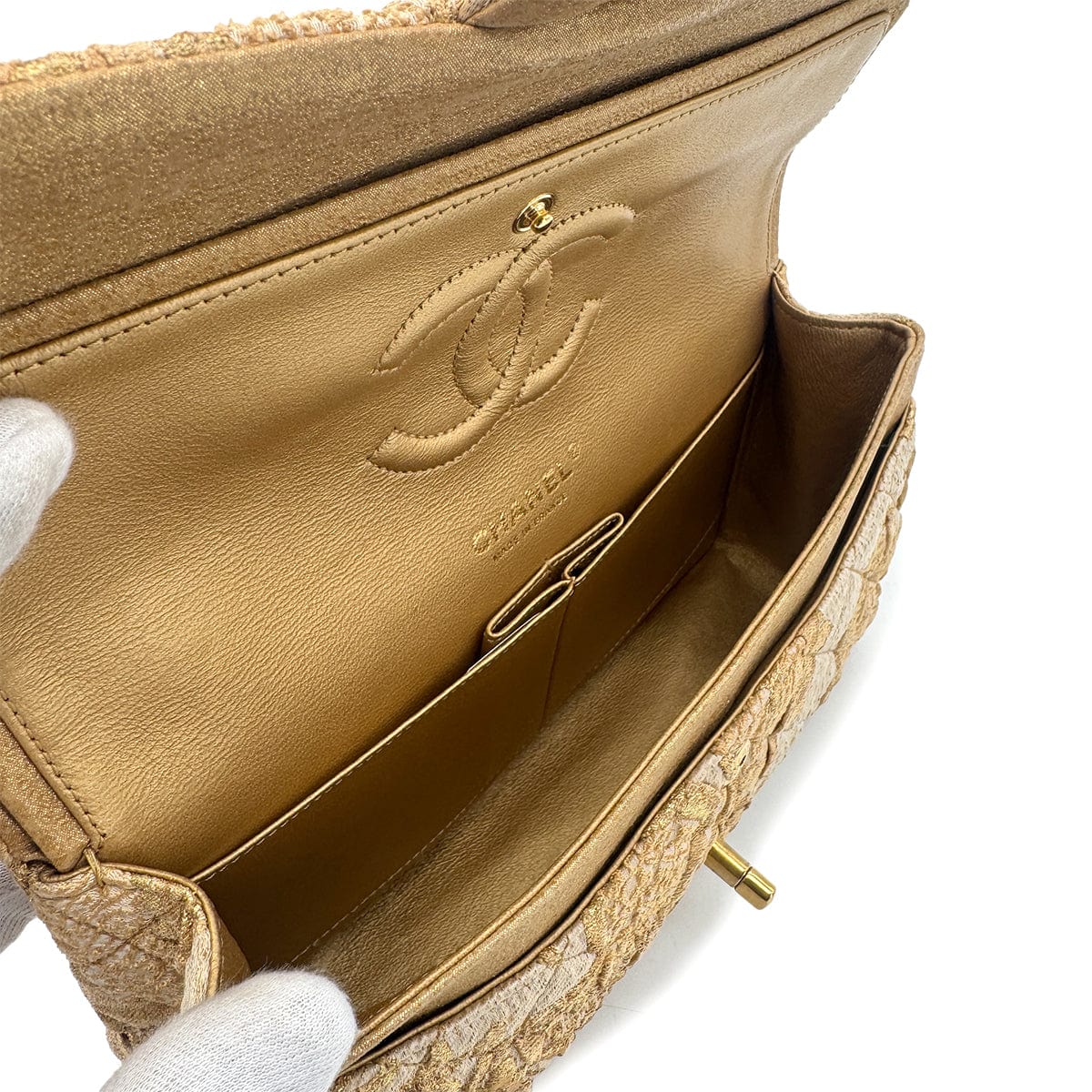 Luxury Promise Japan CHANEL MATELASSE CHAIN SHOULDER BAG GOLD JACQUARD 90279800