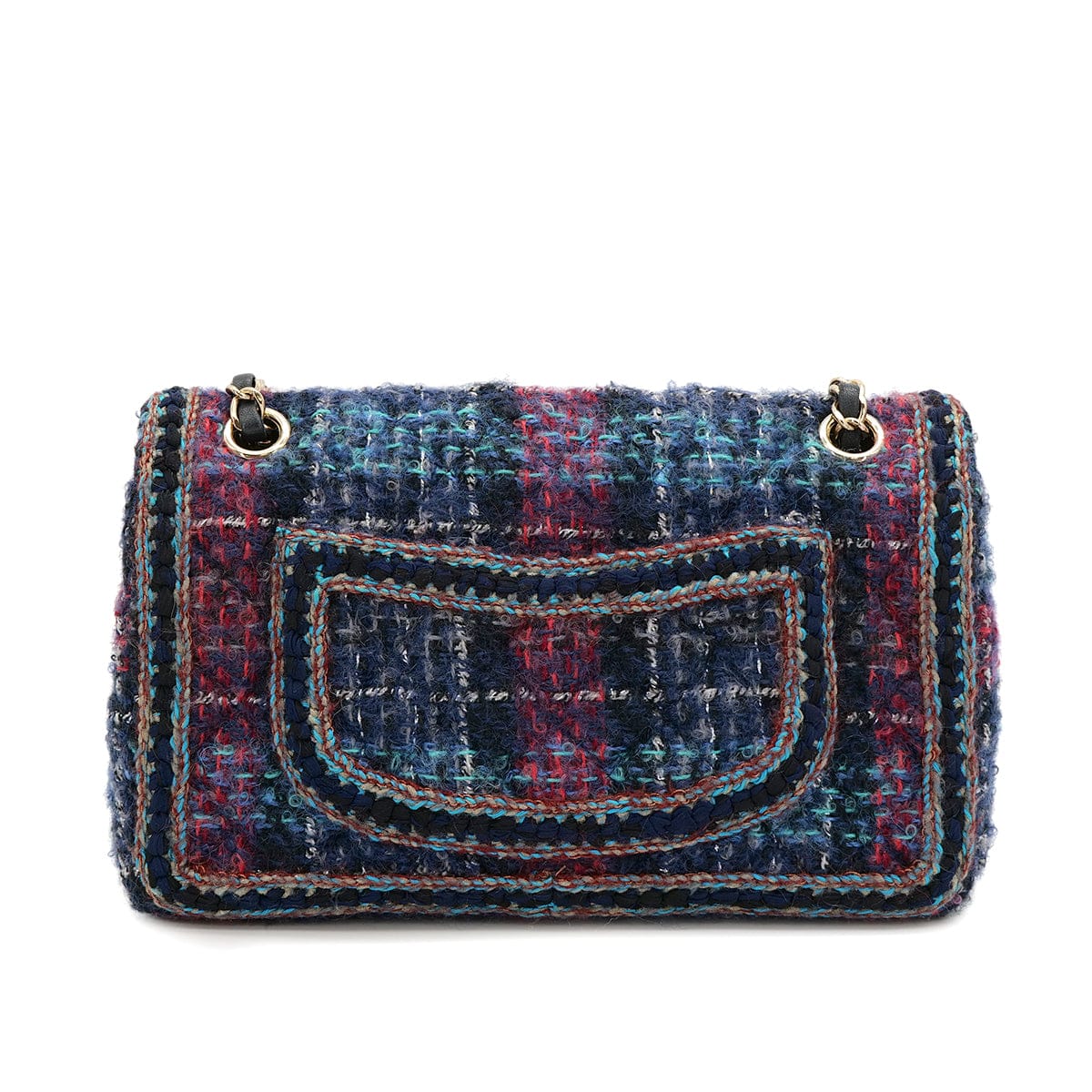 luxury promise japan CHANEL MATELASSE CHAIN SHOULDER BAG MULTICOLOR TWEED GOLD HARDWARE 90318757