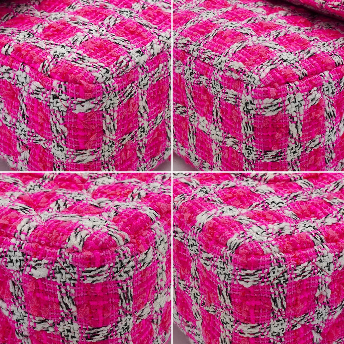 Luxury Promise Japan CHANEL MATELASSE CHAIN SHOULDER BAG PINK TWEED SILVER HARDWARE 90335041
