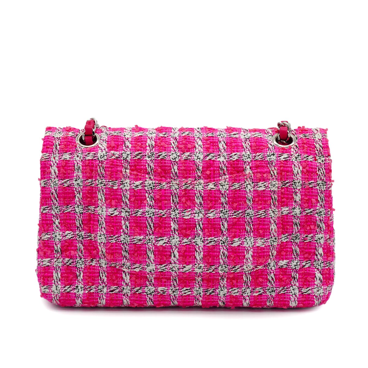 Luxury Promise Japan CHANEL MATELASSE CHAIN SHOULDER BAG PINK TWEED SILVER HARDWARE 90335041