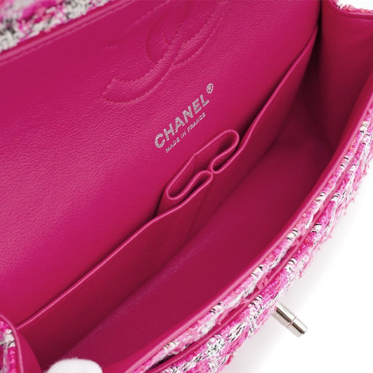 Luxury Promise Japan CHANEL MATELASSE CHAIN SHOULDER BAG PINK TWEED SILVER HARDWARE 90335041