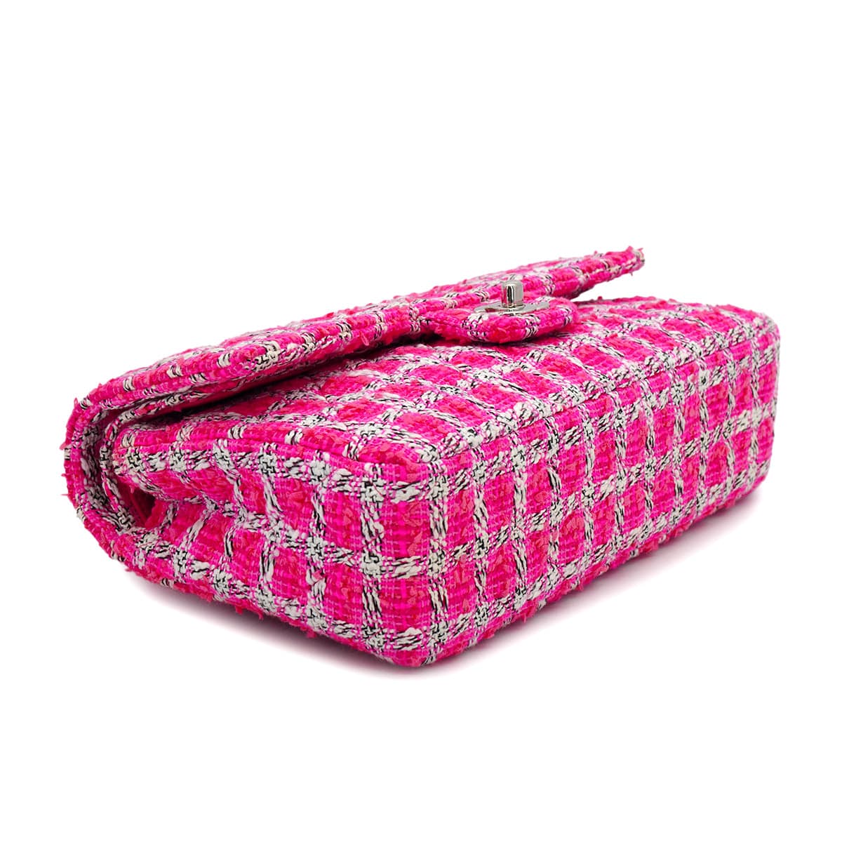 Luxury Promise Japan CHANEL MATELASSE CHAIN SHOULDER BAG PINK TWEED SILVER HARDWARE 90335041