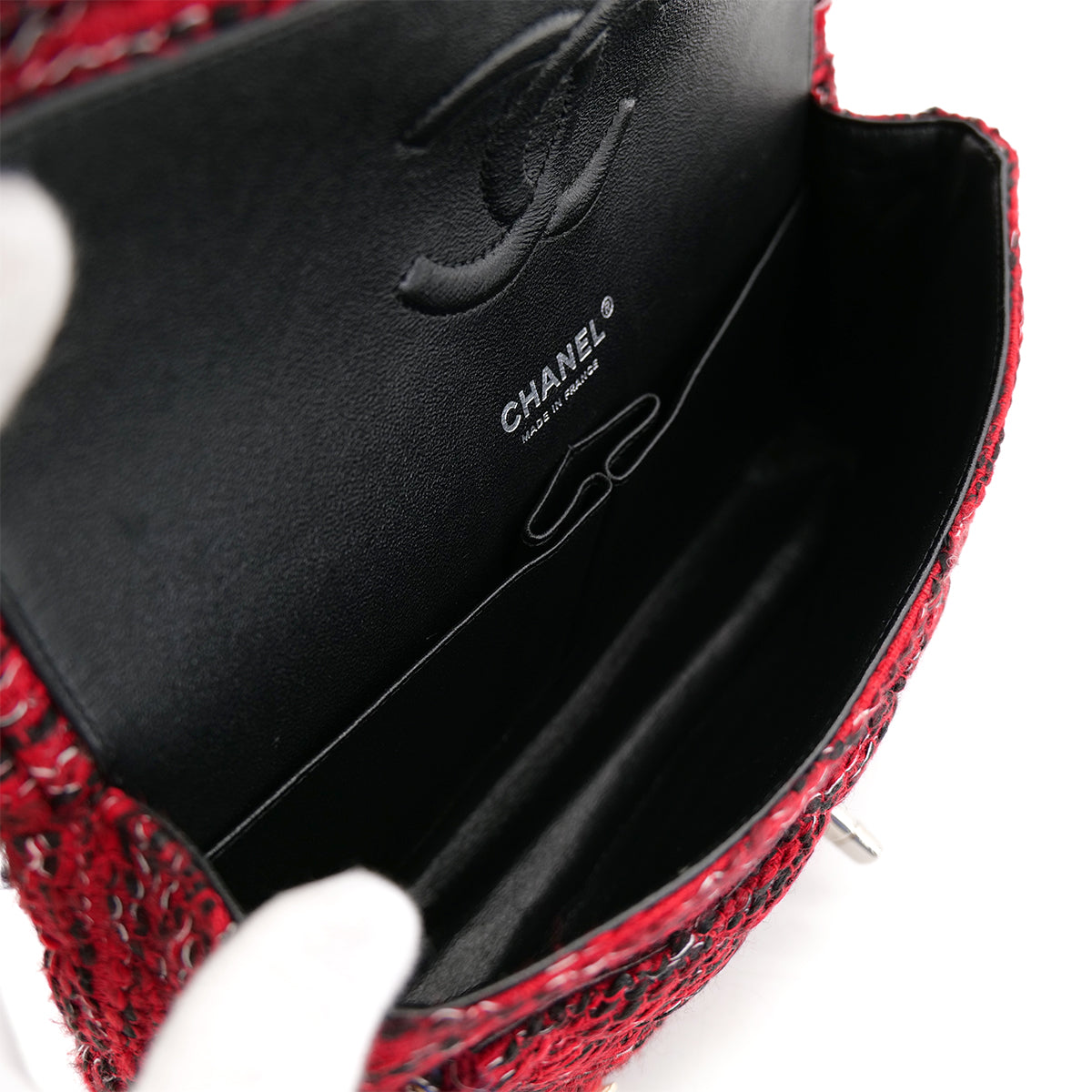 Luxury Promise Japan CHANEL MATELASSE CHAIN SHOULDER BAG RED TWEED ICON CHARM 90301722