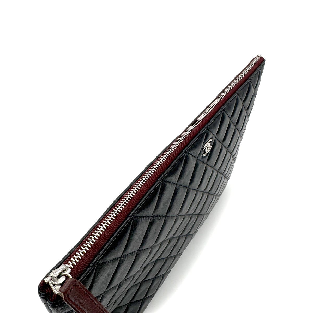 Luxury Promise Japan CHANEL MATELASSE CLUTCH BAG BLACK LAMB SKIN 90280503