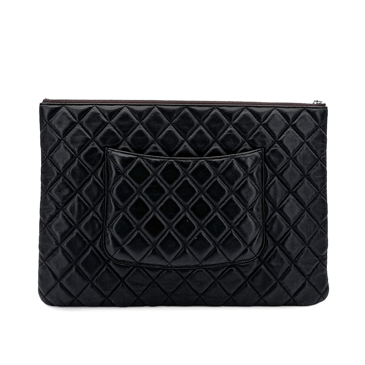 Luxury Promise Japan CHANEL MATELASSE CLUTCH BAG BLACK LAMB SKIN 90280503