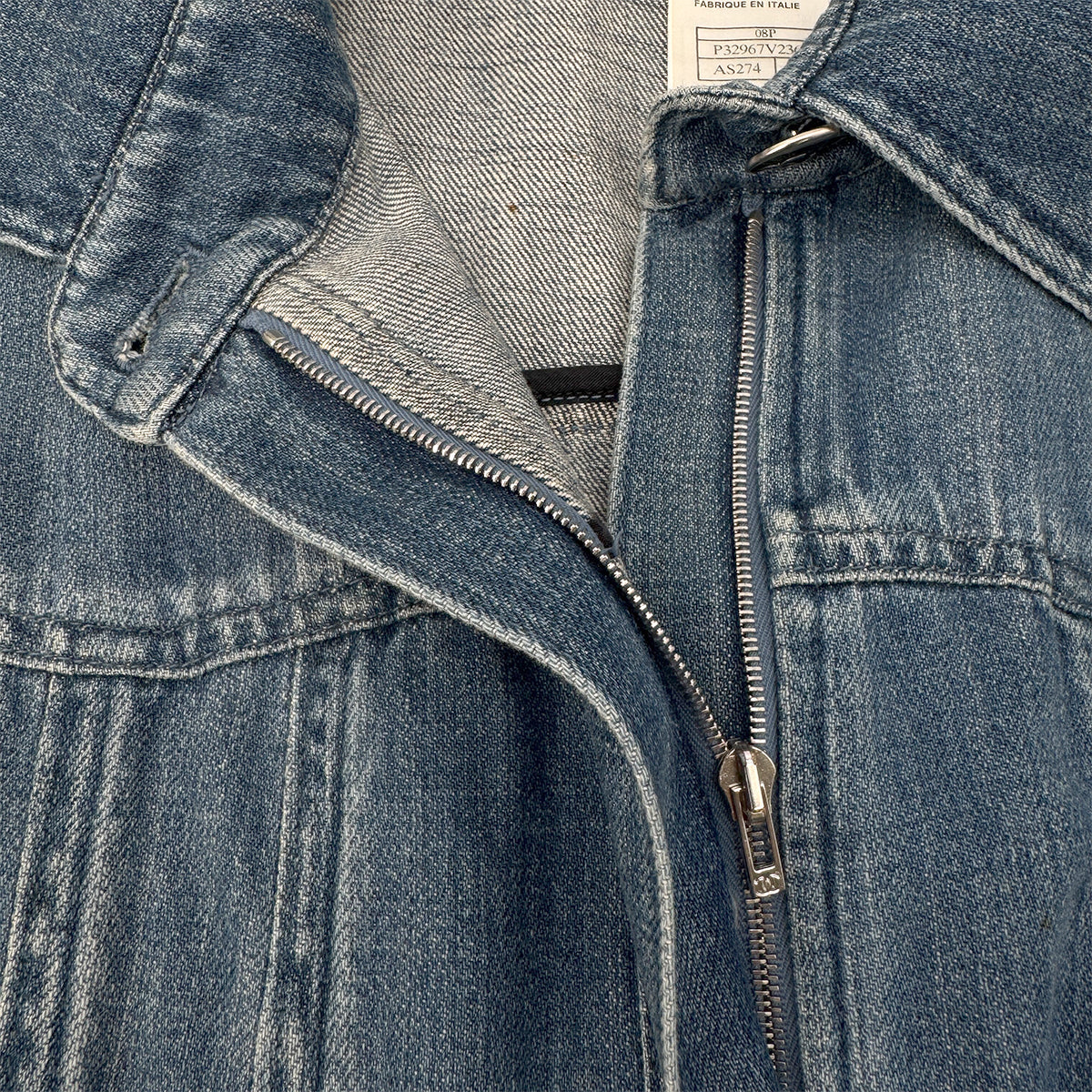 Luxury Promise Japan CHANEL MATELASSE COCO BUTTON DENIM ZIP UP JACKET BLUE COTTON 38 08P RTW 90290217