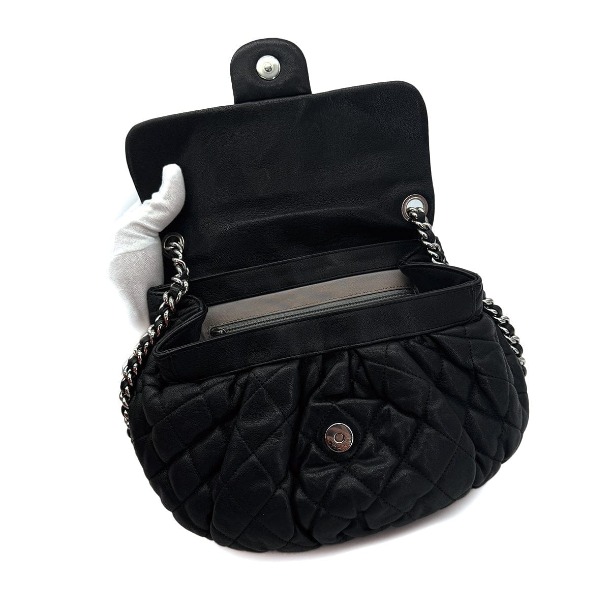 Luxury Promise Japan CHANEL MATELASSE COCOMARK CHAIN AROUND SHOULDER BAG BLACK LEATHER 90309812