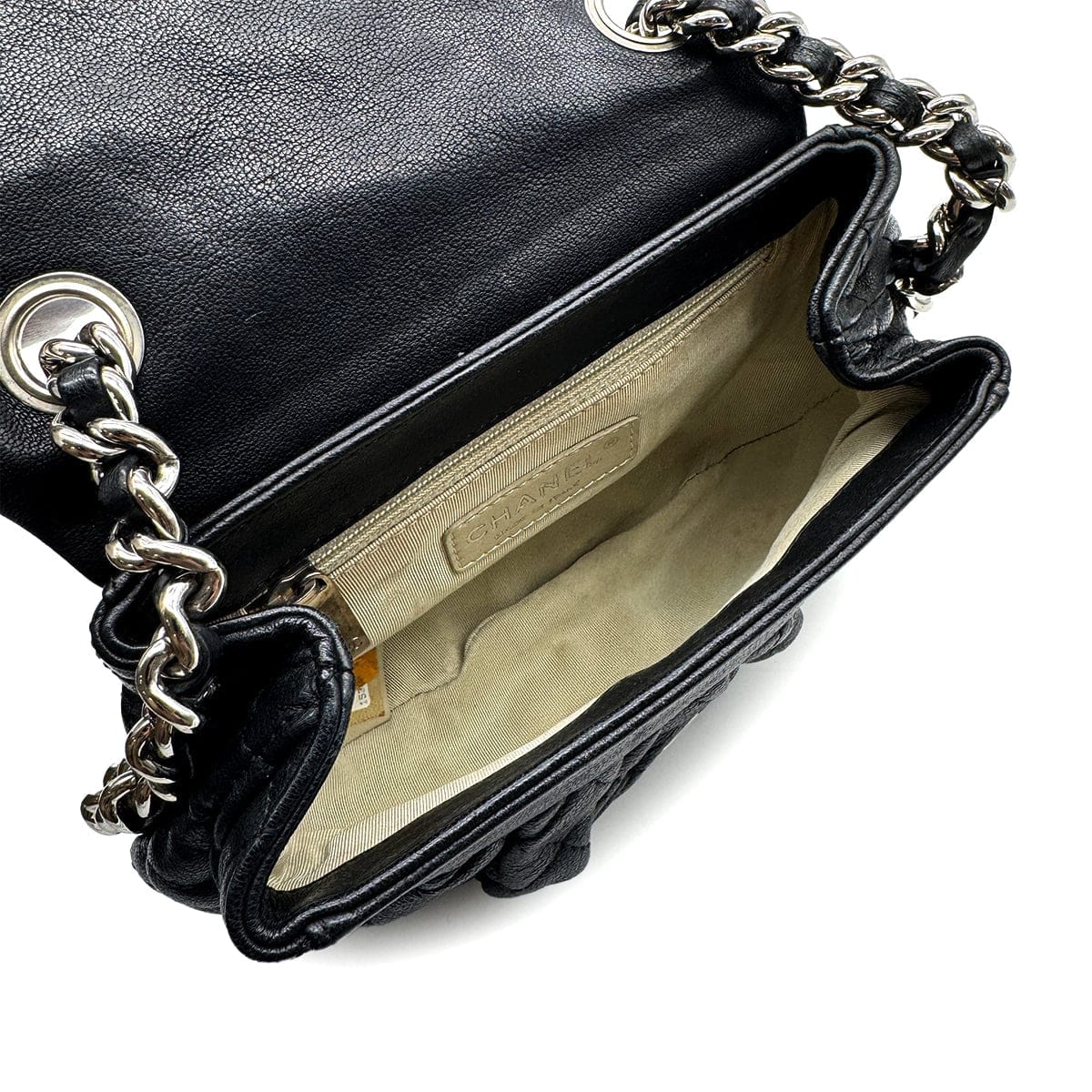 Luxury Promise Japan CHANEL MATELASSE COCOMARK CHAIN AROUND SHOULDER BAG BLACK LEATHER 90314412