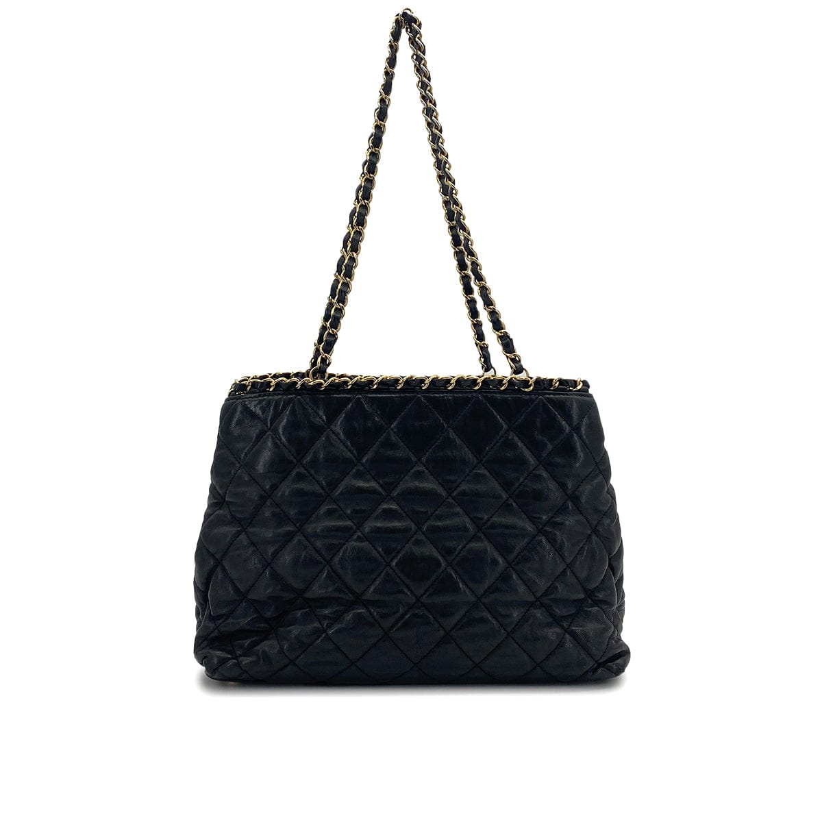 Luxury Promise Japan CHANEL MATELASSE COCOMARK CHAIN SHOULDER BAG BLACK LEATHER GOLD HARDWARE 90322778
