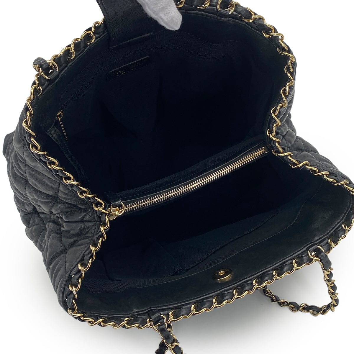 Luxury Promise Japan CHANEL MATELASSE COCOMARK CHAIN SHOULDER BAG BLACK LEATHER GOLD HARDWARE 90322778