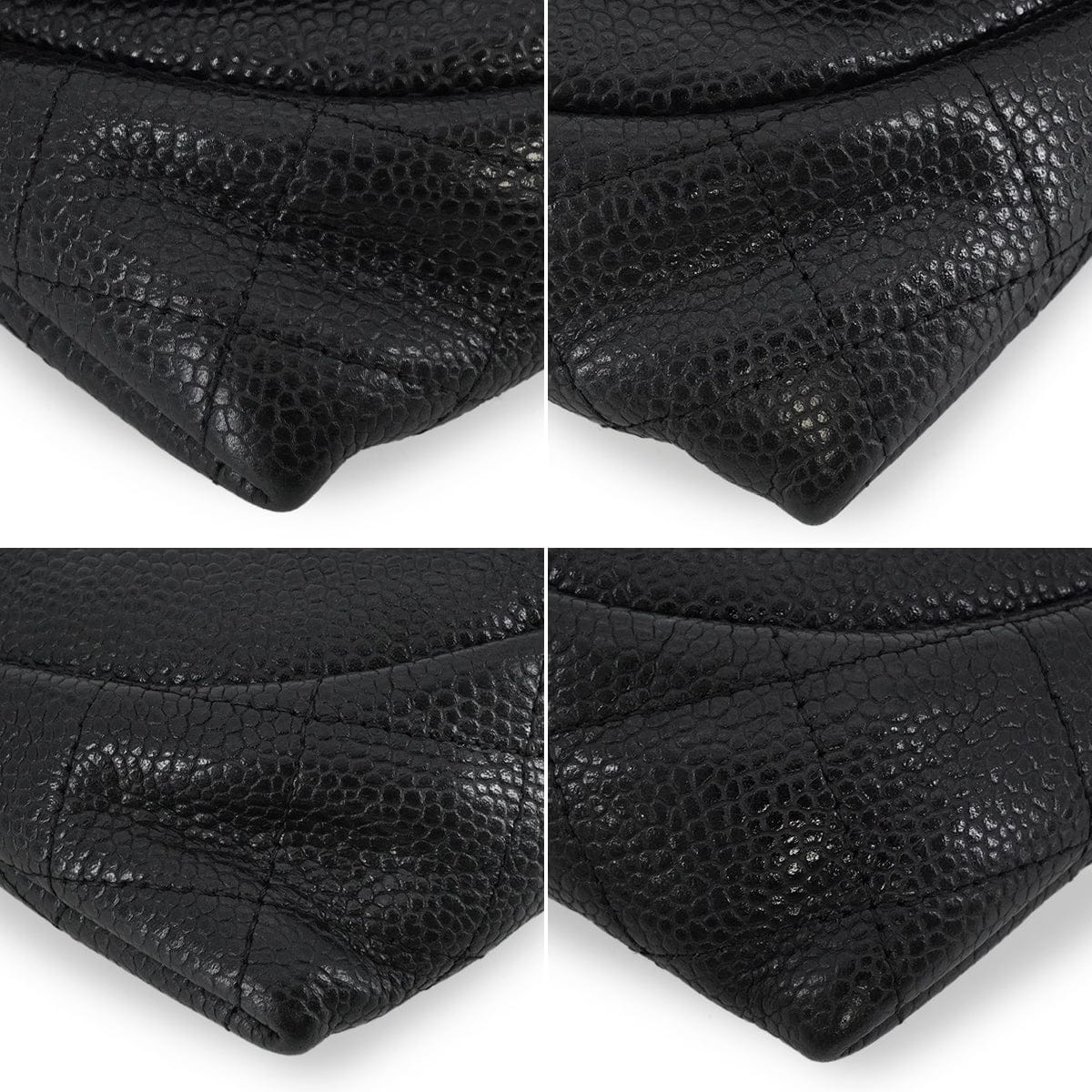 Luxury Promise Japan CHANEL MATELASSE HALF MOON CHAIN SHOULDER BAG BLACK CAVIAR SKIN SILVER HARDWARE 90343936