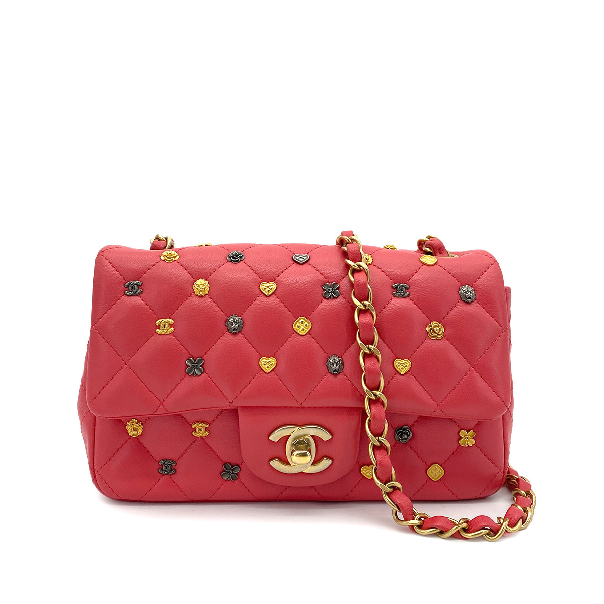 Luxury Promise Japan CHANEL MATELASSE ICON CHAIN SHOULDER BAG PINK LAMB SKIN 90261216