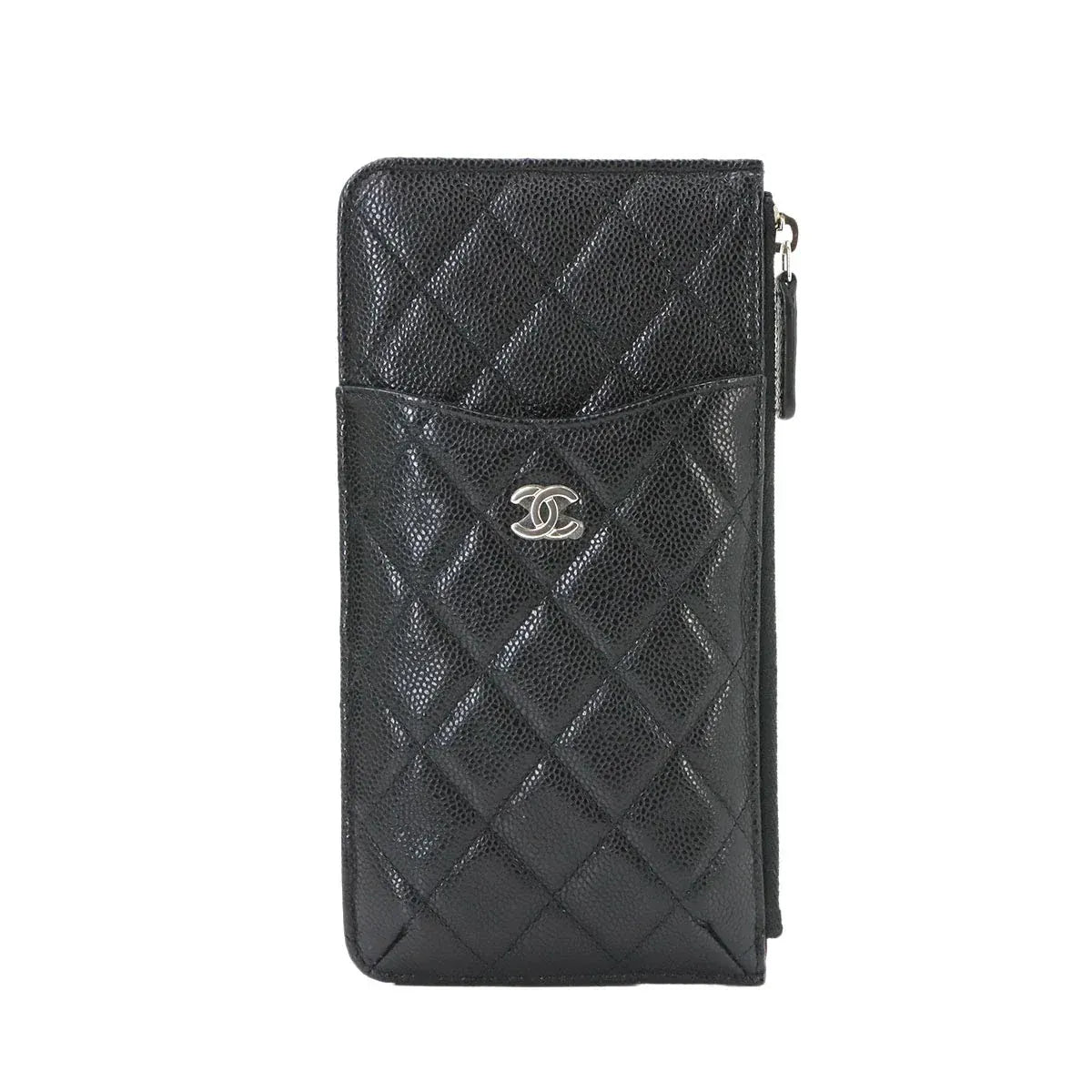 Luxury Promise Japan CHANEL Matelasse Pouch Leather Black AP0225 Purse 90339007
