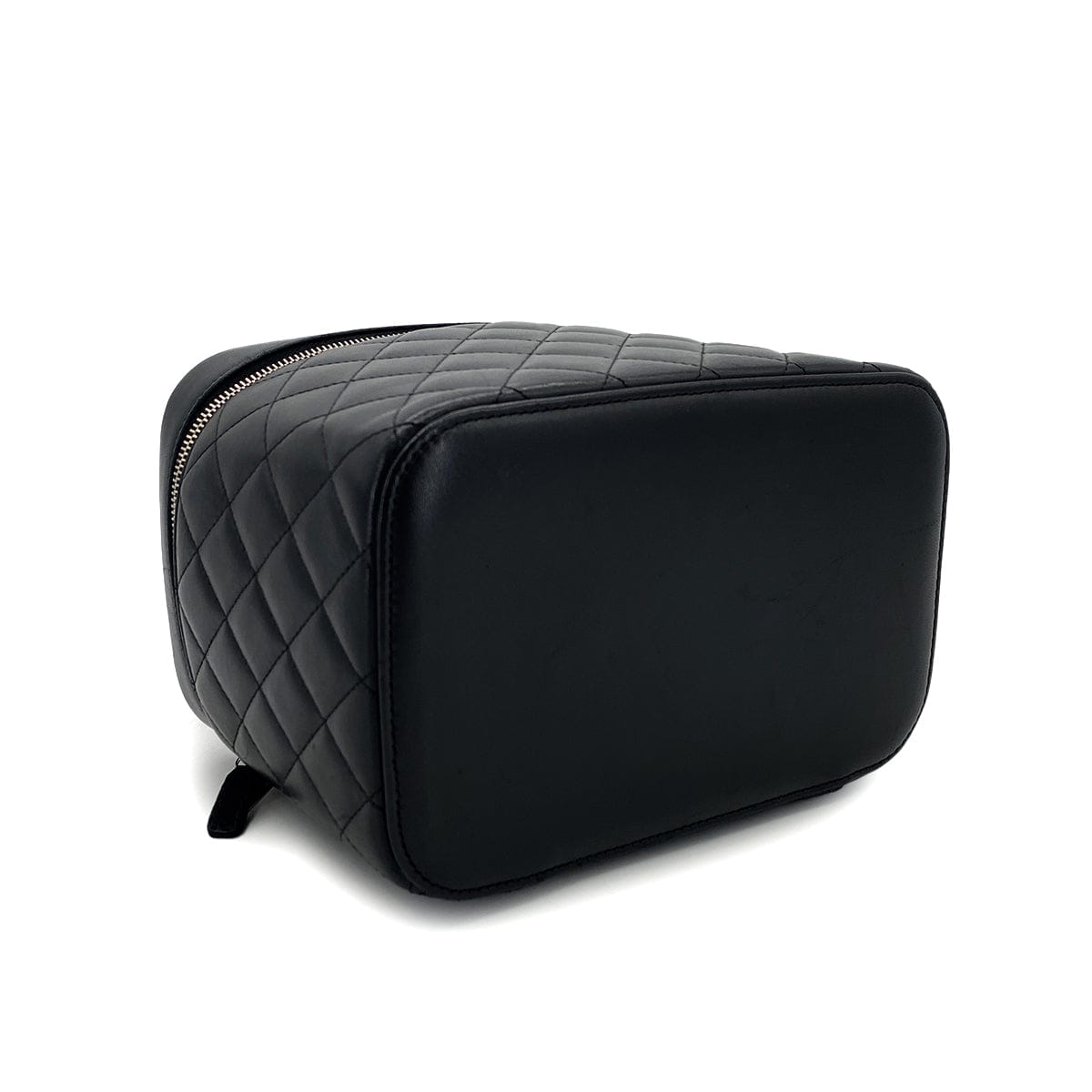 Luxury Promise Japan CHANEL MATELASSE VANITY HAND BAG BLACK LAMB SKIN 90305899