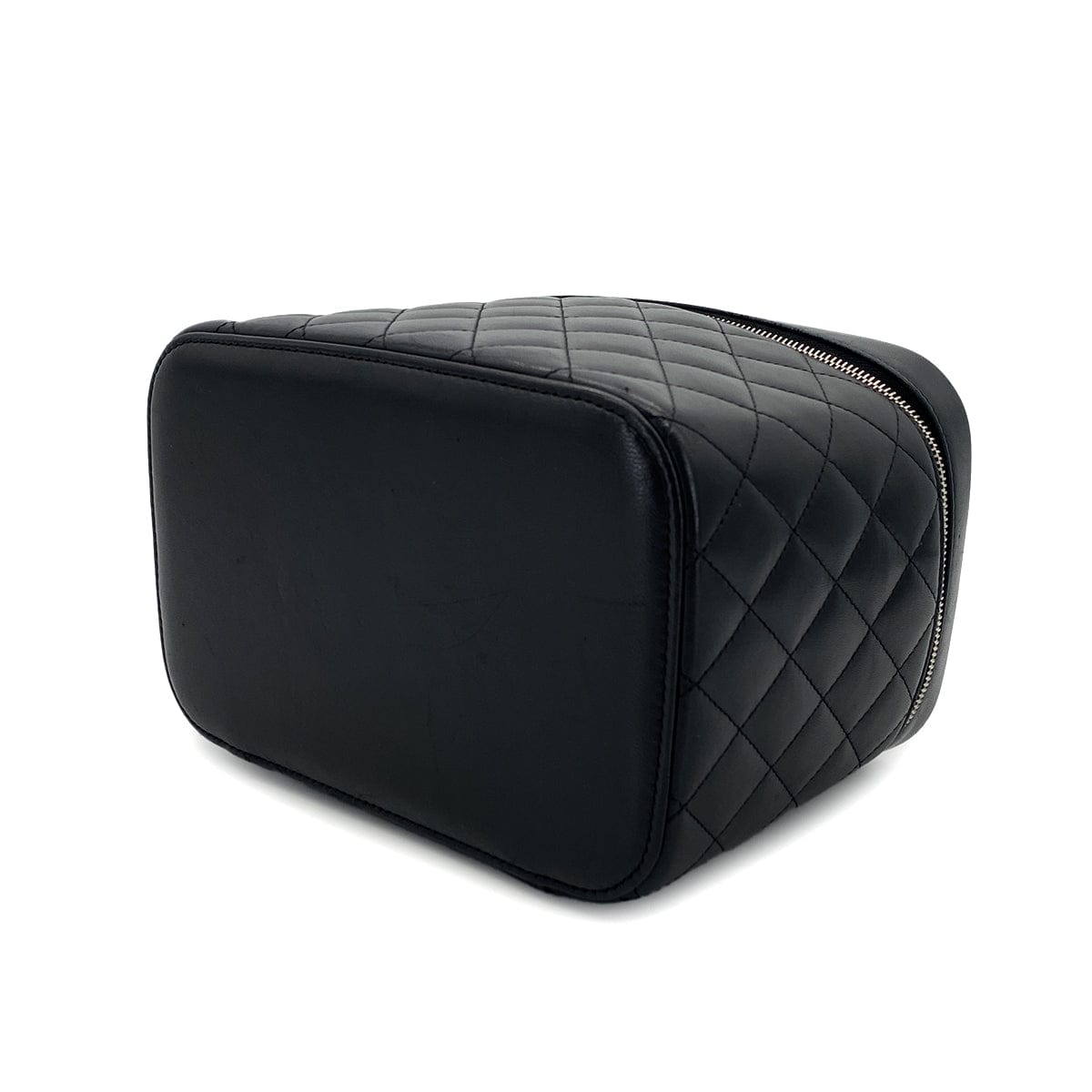 Luxury Promise Japan CHANEL MATELASSE VANITY HAND BAG BLACK LAMB SKIN 90305899