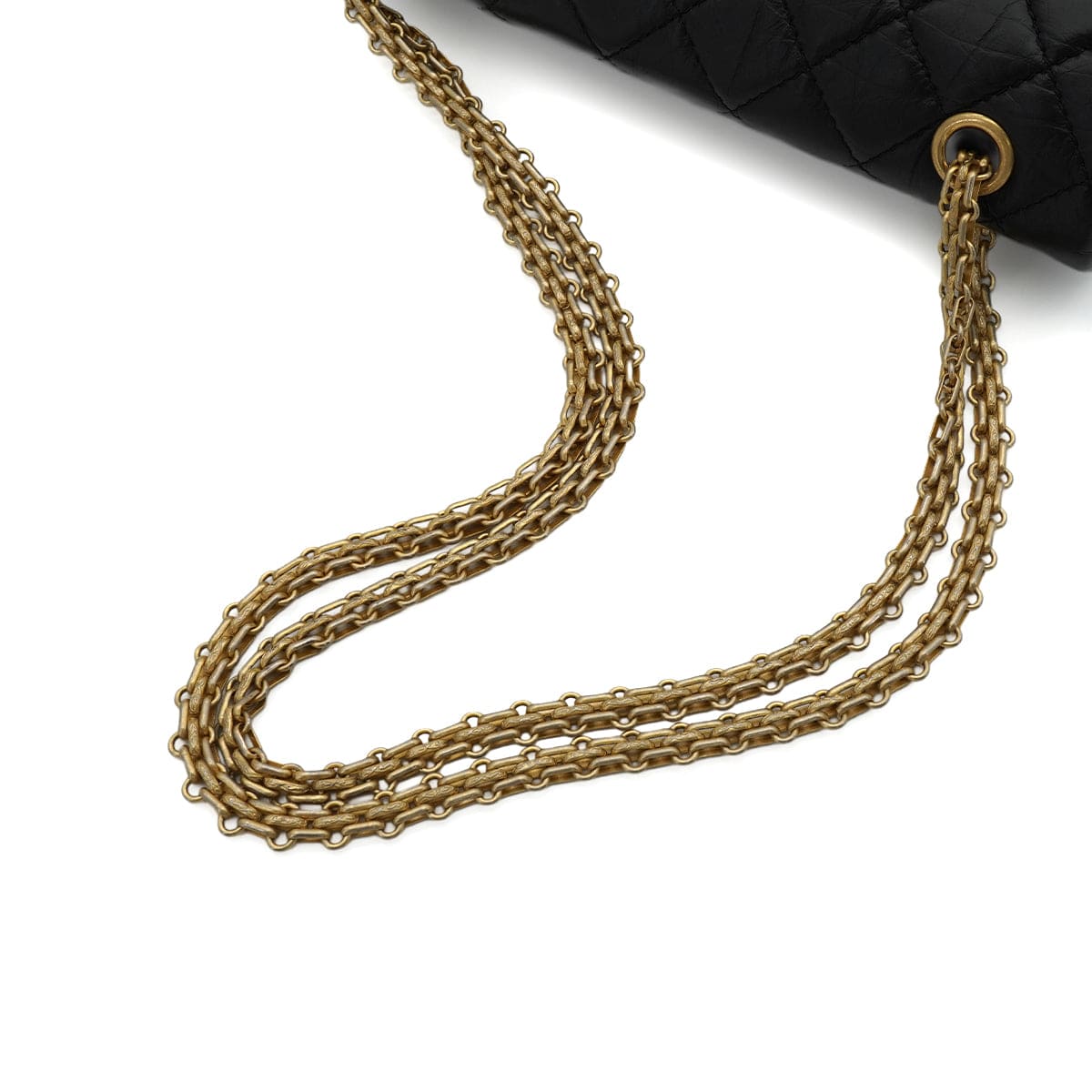 Luxury Promise Japan CHANEL MATERASSE 2.55  CHAIN SHOULDER BAG BLACK LEATHER GOLD HARDWARE 90345071