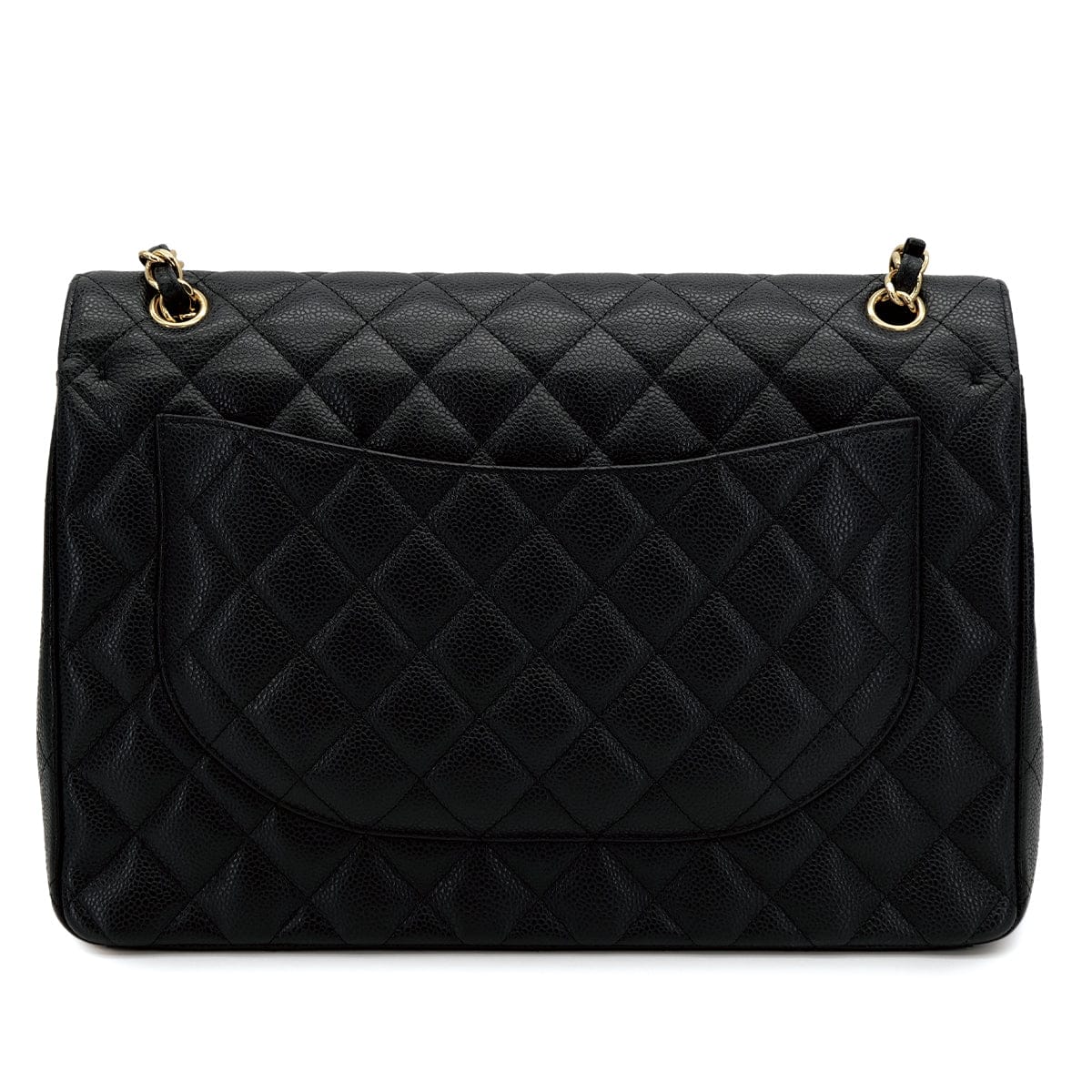 Luxury Promise Japan CHANEL MAXI MATELASSE 34 CHAIN SHOULDER BAG BLACK CAVIAR SKIN GOLD HARDWARE 90312937