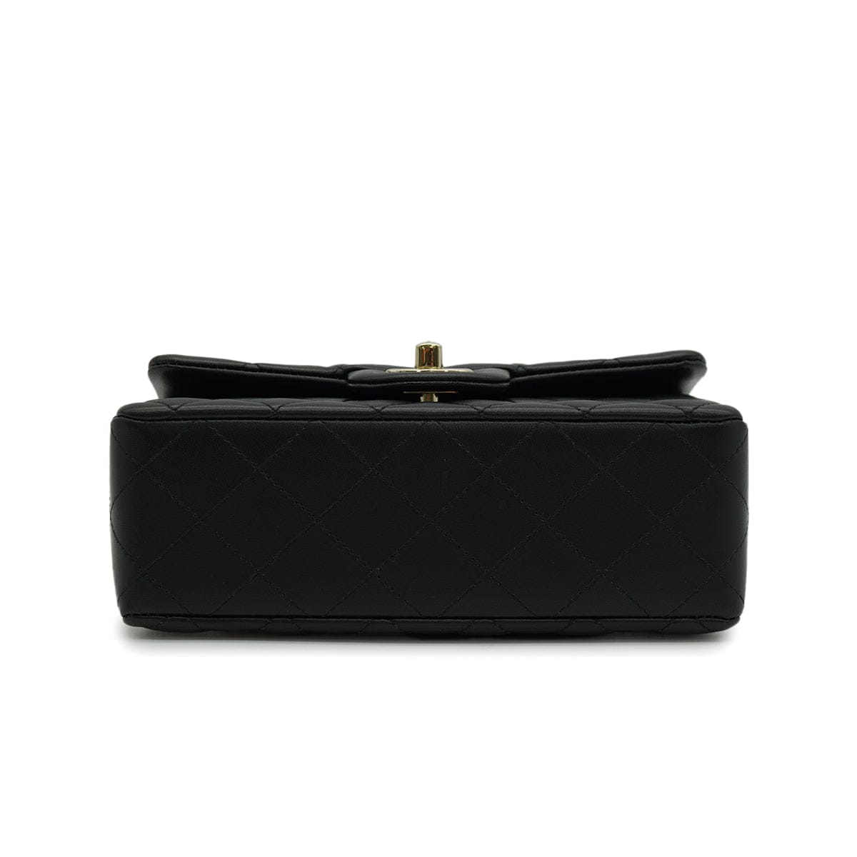 Luxury Promise Japan CHANEL MINI MATELASSE CHAIN SHOULDER BAG BLACK LAMB SKIN GOLD HARDWARE 90346109