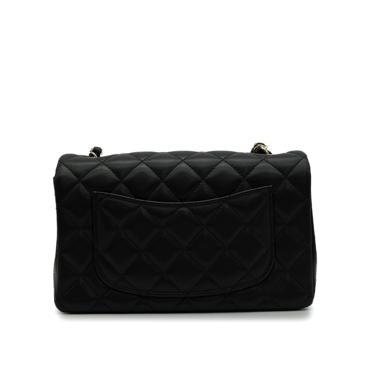 Luxury Promise Japan CHANEL MINI MATELASSE CHAIN SHOULDER BAG BLACK LAMB SKIN GOLD HARDWARE 90346109