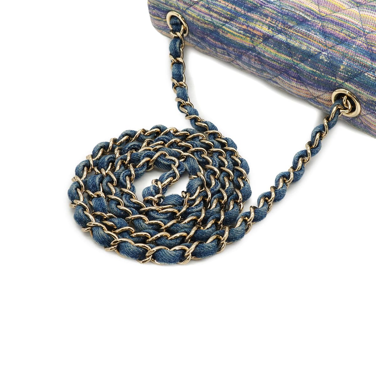 Luxury Promise Japan CHANEL MINI MATELASSE CHAIN SHOULDER BAG MULTICOLOR DENIM GOLD HARDWARE 90334871