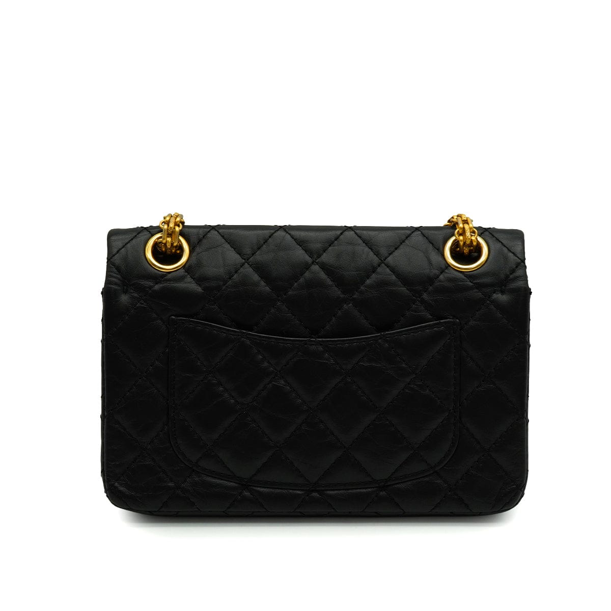 Luxury Promise Japan CHANEL MINI MATERASSE 2.55 LUCKY CHARM CHAIN SHOULDER BAG BLACK LEATHER GOLD HARDWARE 90344450