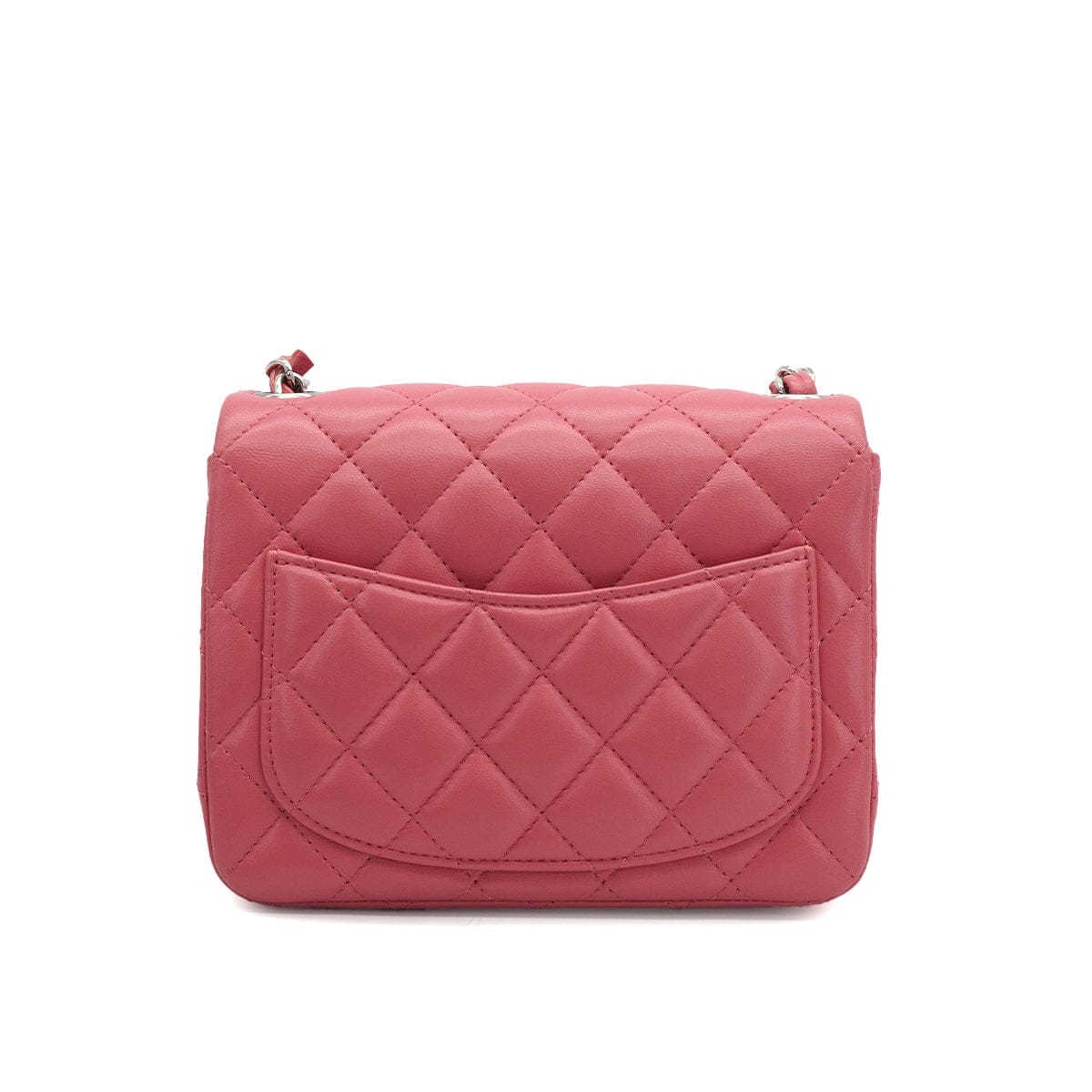 Luxury Promise Japan CHANEL MINI SQUARE 17 CHAIN SHUOLDER BAG PINK LAMB SKIN SILVER HARDWARE 90337277