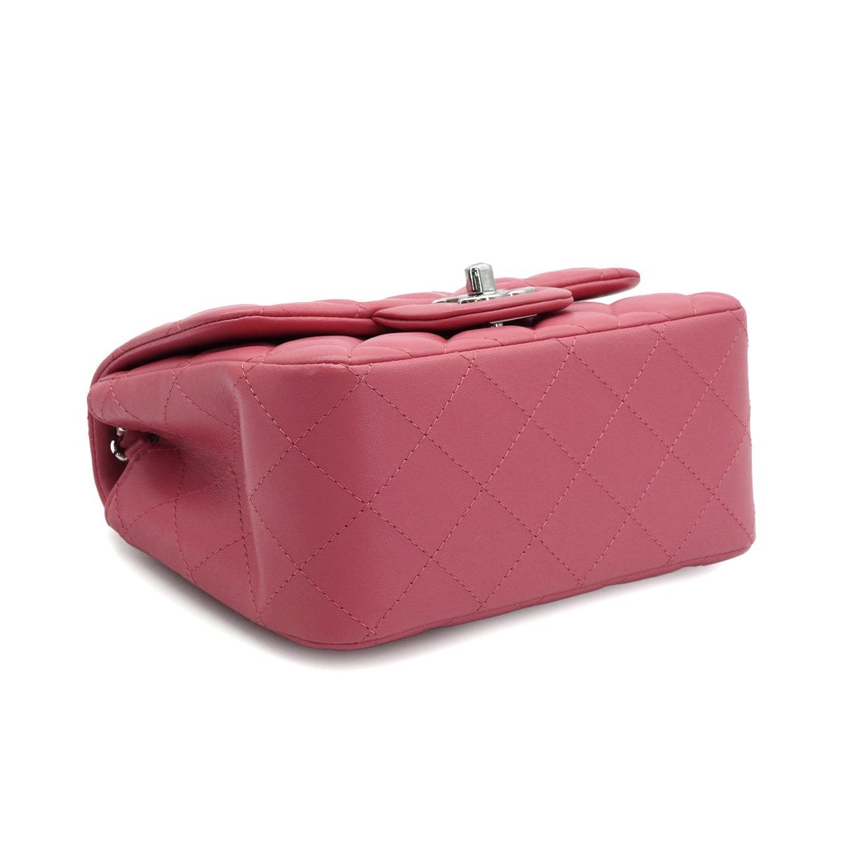 Luxury Promise Japan CHANEL MINI SQUARE 17 CHAIN SHUOLDER BAG PINK LAMB SKIN SILVER HARDWARE 90337277