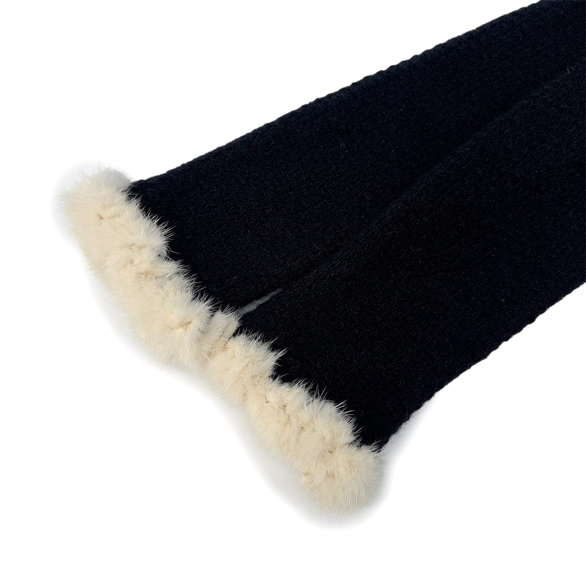 Luxury Promise Japan CHANEL MINK KNIT JACKET BLACK ECRU MOHAIR 42 03A RTW 90296577