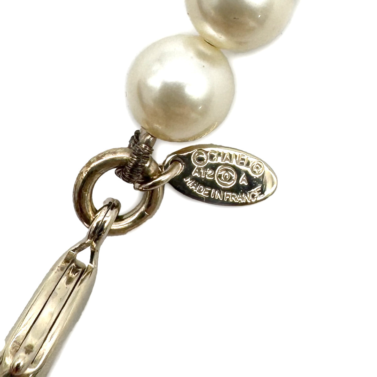 Luxury Promise Japan CHANEL NECKLACE COCOMARK FAUX PEARL RHINESTONE ACCESSORY A12A 90301114
