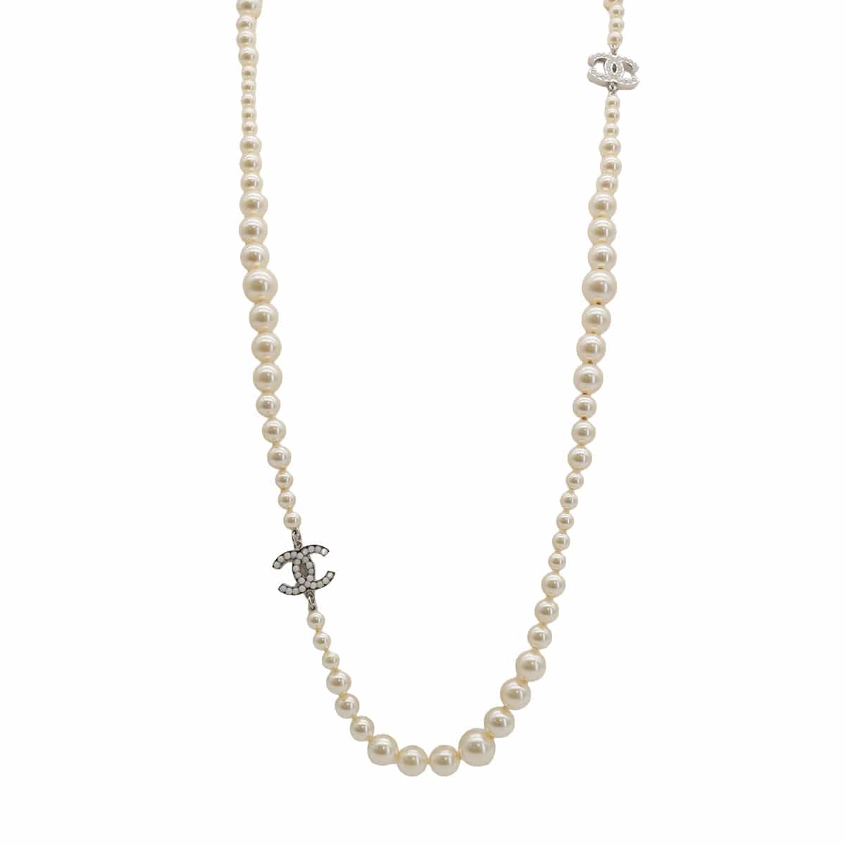 Luxury Promise Japan CHANEL NECKLACE COCOMARK FAUX PEARL WHITE ACCESSORY 10V 90313357