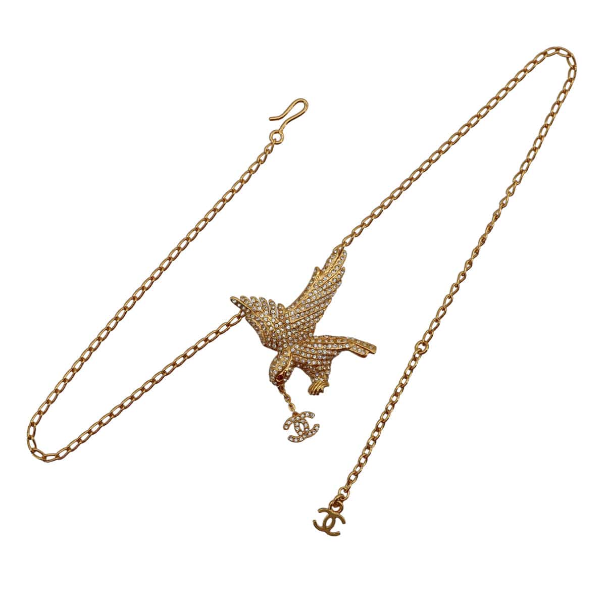 Luxury Promise Japan CHANEL NECKLACE EAGLE COCOMARK RHINESTONE GOLD ACCESSORY 01P 90321035