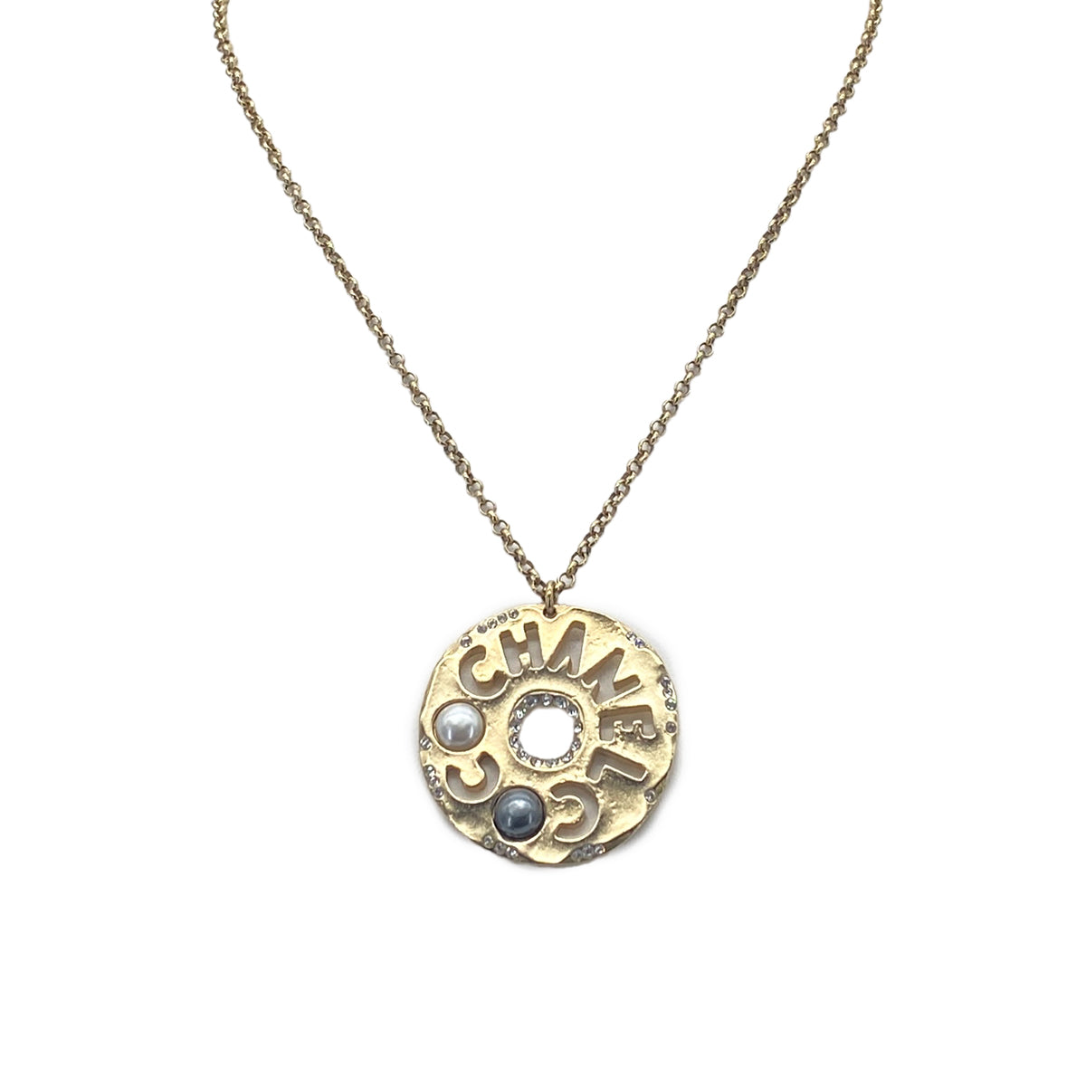 Luxury Promise Japan CHANEL NECKLACE LOGO FAUX PEARL RHINESTONE ACCESSORY A19A 90276783