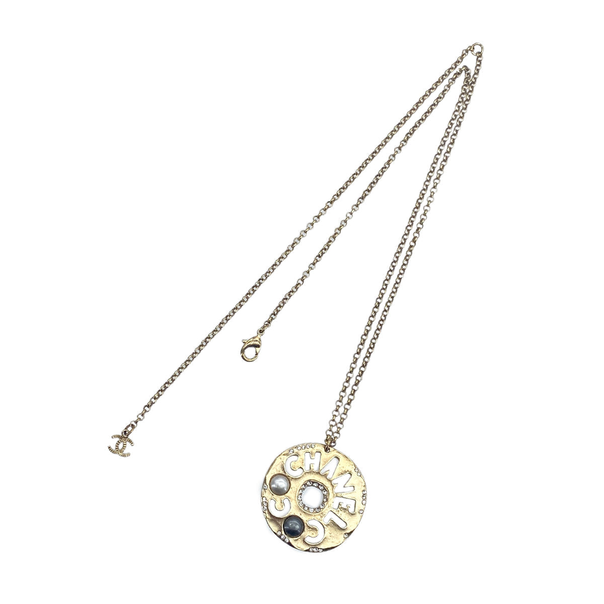 Luxury Promise Japan CHANEL NECKLACE LOGO FAUX PEARL RHINESTONE ACCESSORY A19A 90276783