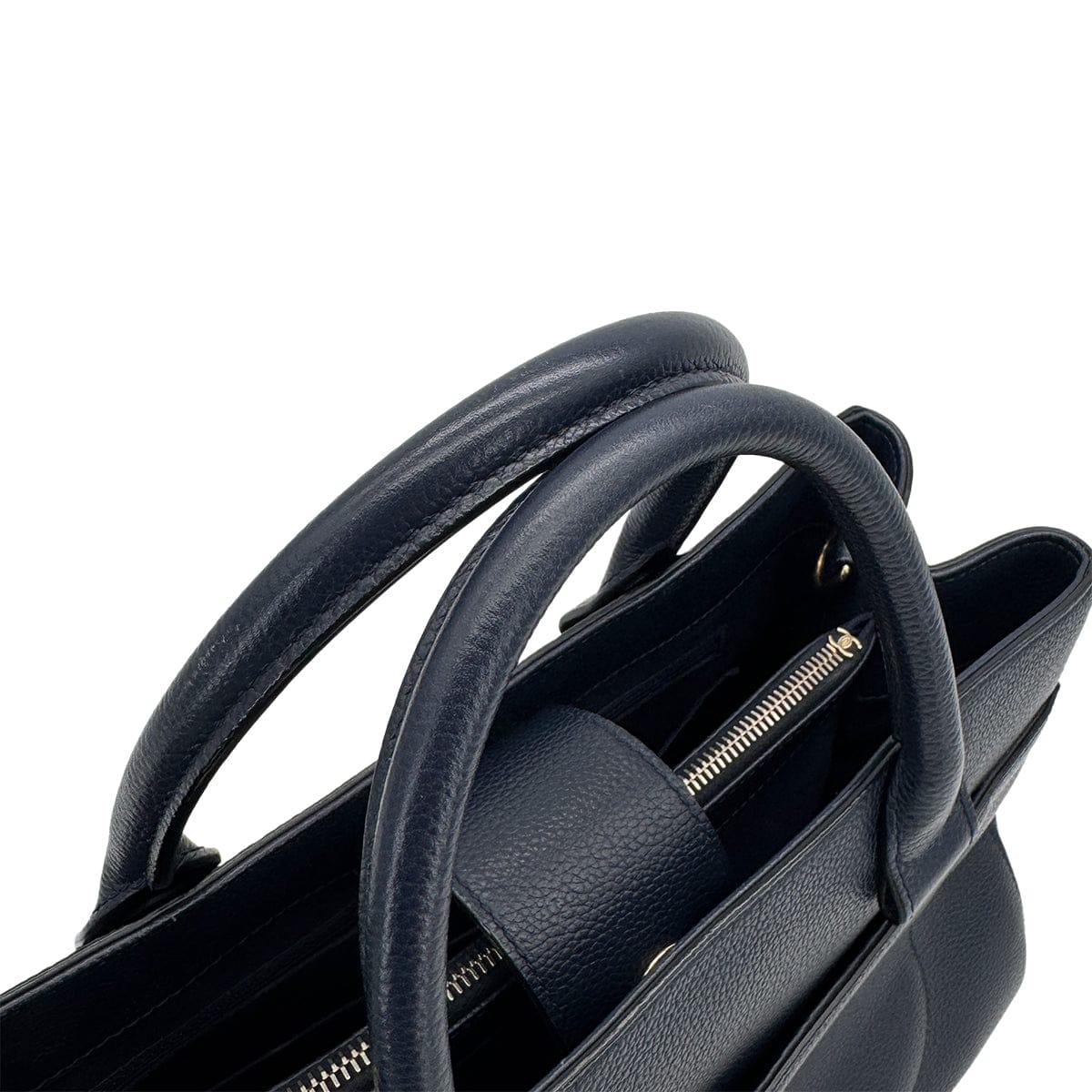 Luxury Promise Japan CHANEL NEO EXECUTIVE TOTE SHOULDER BAG NAVY CAVIAR SKIN GOLD HARDWARE 90322920