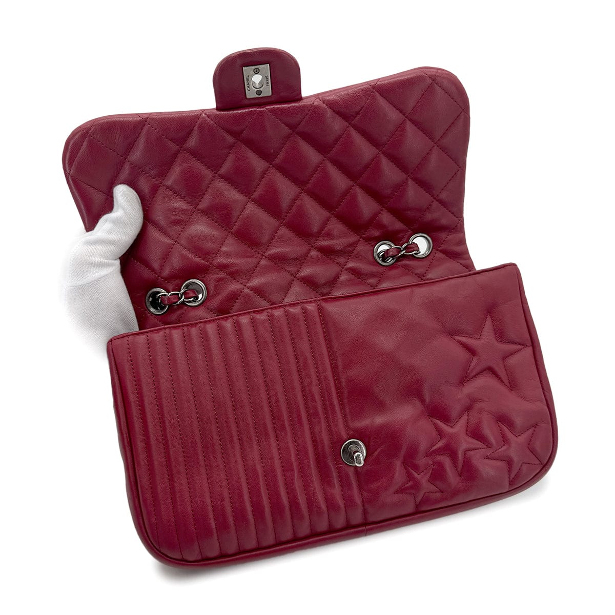 Luxury Promise Japan CHANEL PARIDARAS CHAIN SHOULDER BAG STAR RED LAMB SKIN 90274053