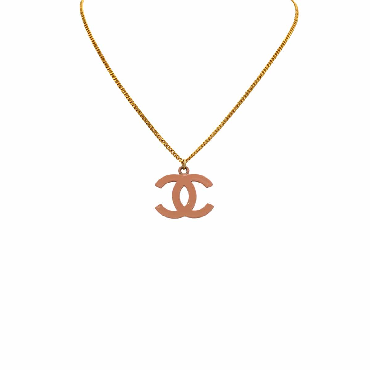 Luxury Promise Japan CHANEL PINK COCOMARK NECKLACE  GOLD ACCESSORY 03S 90345097