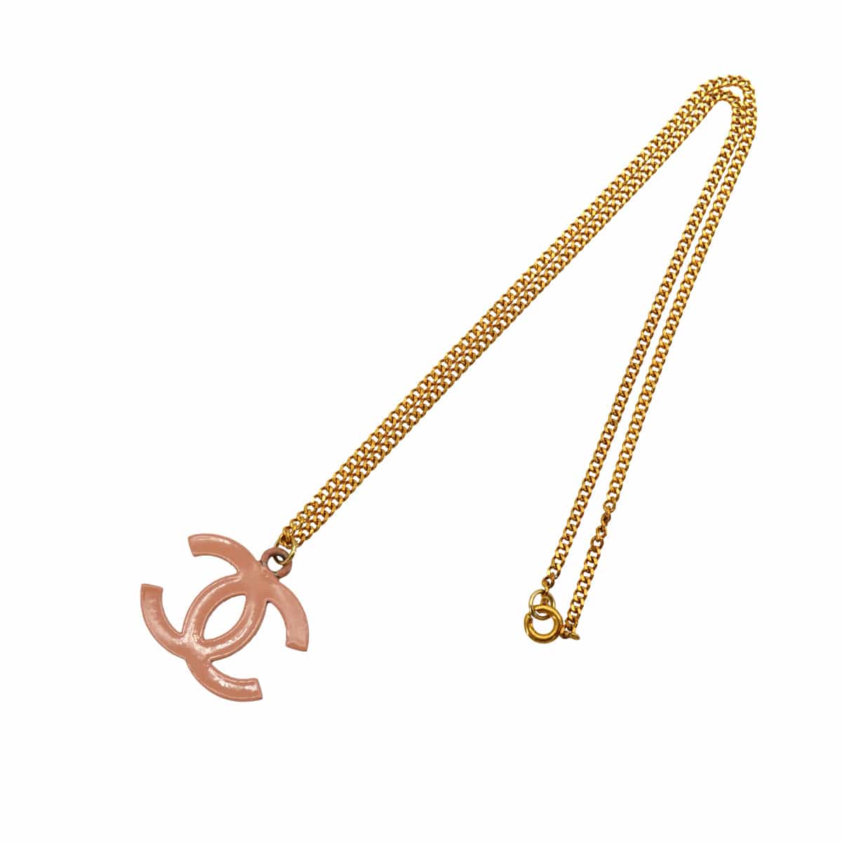 Luxury Promise Japan CHANEL PINK COCOMARK NECKLACE  GOLD ACCESSORY 03S 90345097