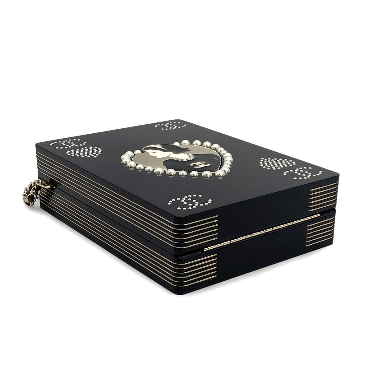 Luxury Promise Japan CHANEL PLAYING CARD CASINO MINAUDIERE CHAIN BAG BLACK PLASTIC GOLD HARDWARE 90309738