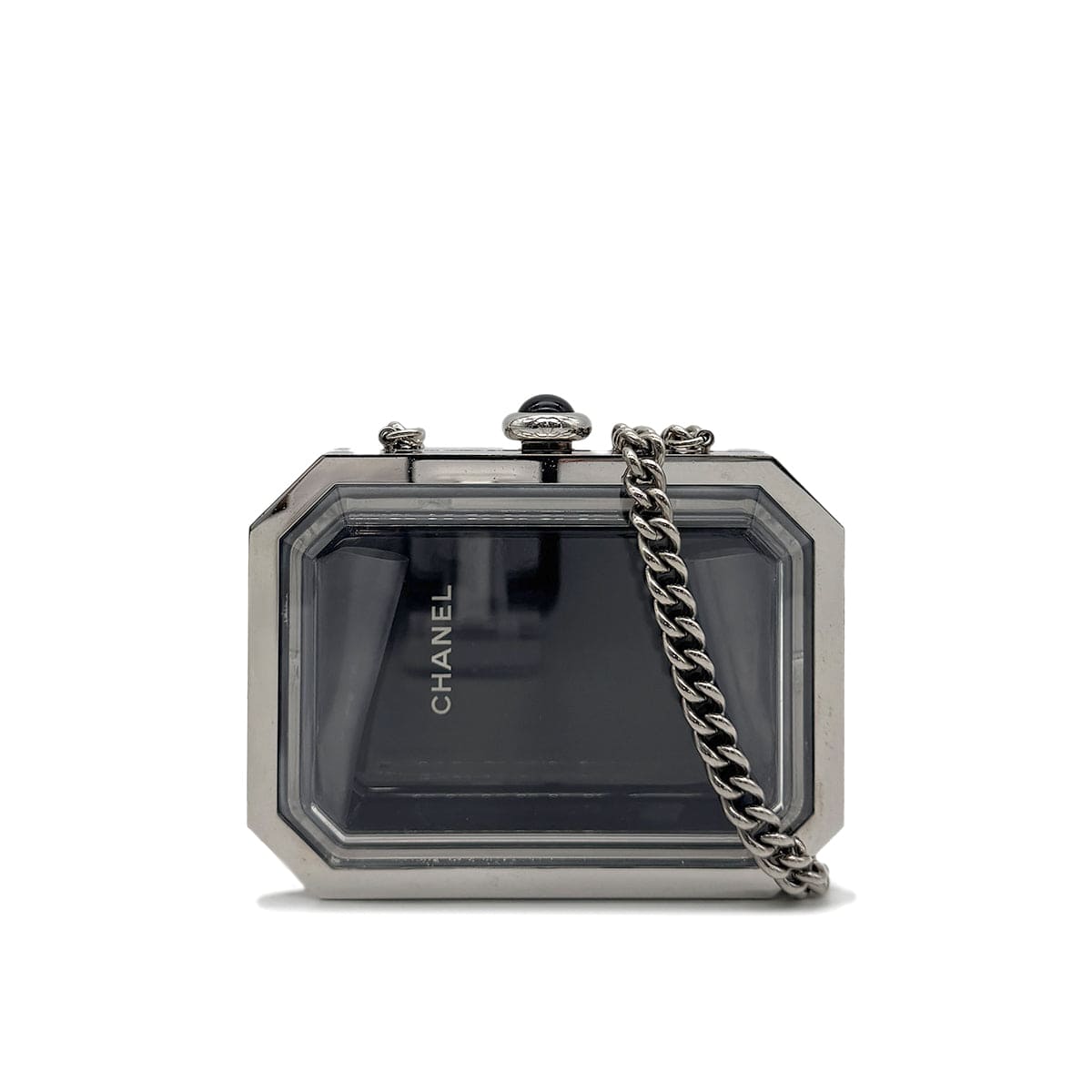 Luxury Promise Japan CHANEL PREMIERE CHAIN SHOULDER BAG CLEAR BLACK SILVER ACRYLIC 90274051