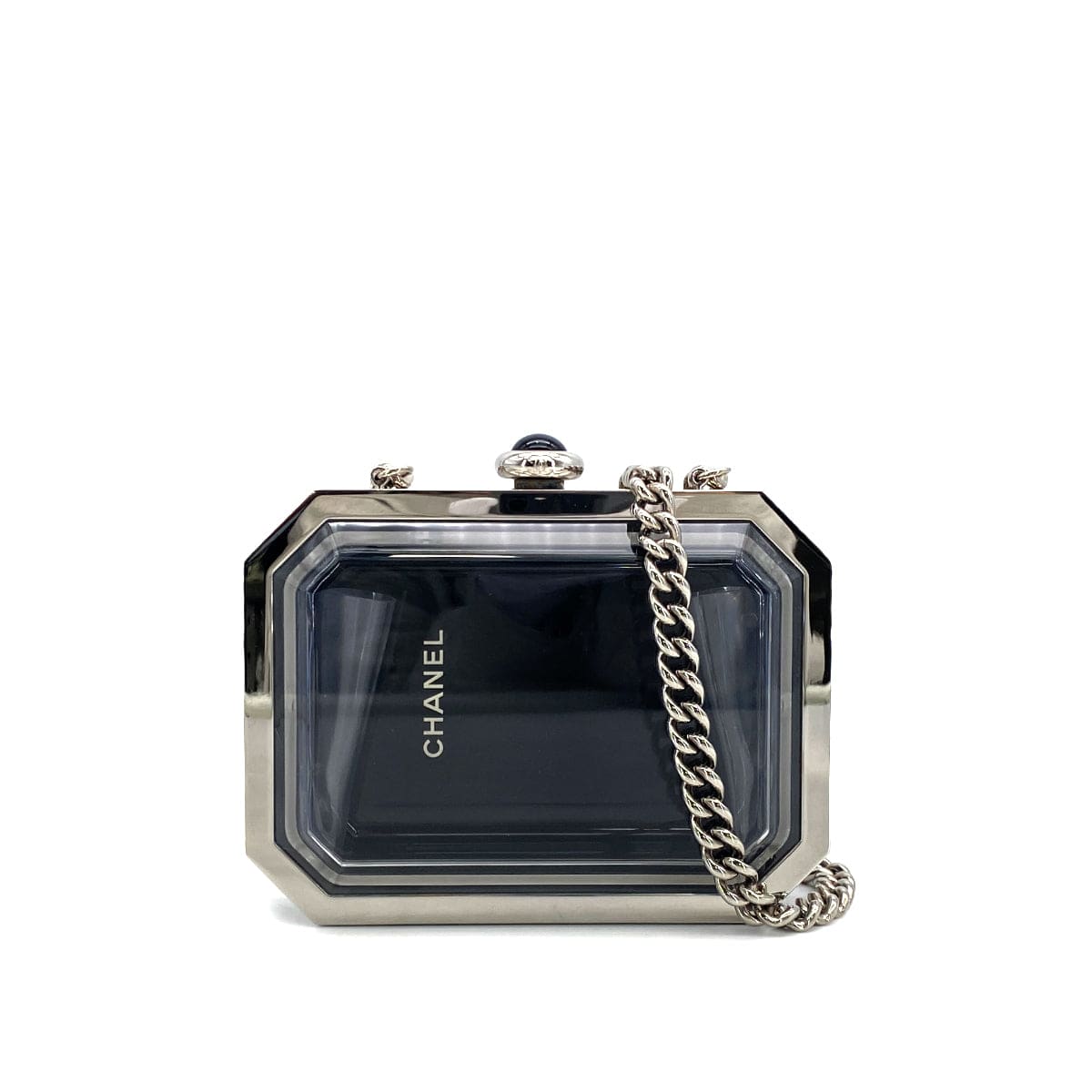 Luxury Promise Japan CHANEL PREMIERE CHAIN SHOULDER BAG LOGO CLEAR SILVER ACRYLIC SILVER HARDWARE B15C 90324762