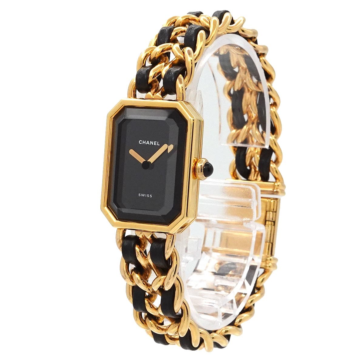 Luxury Promise Japan CHANEL Premiere Large H0001 Vintage Women's Watch, Black and Gold Quartz, 90273460